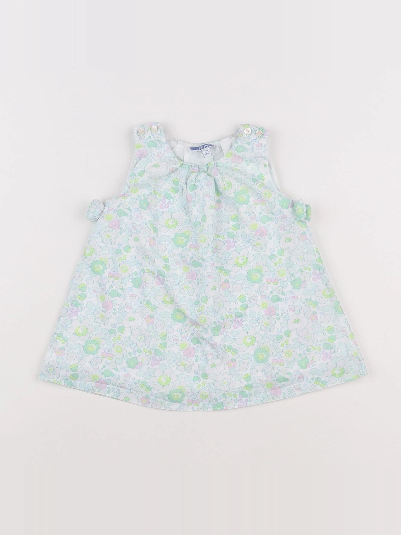 Jacadi - robe liberty blanc, vert - 6 mois