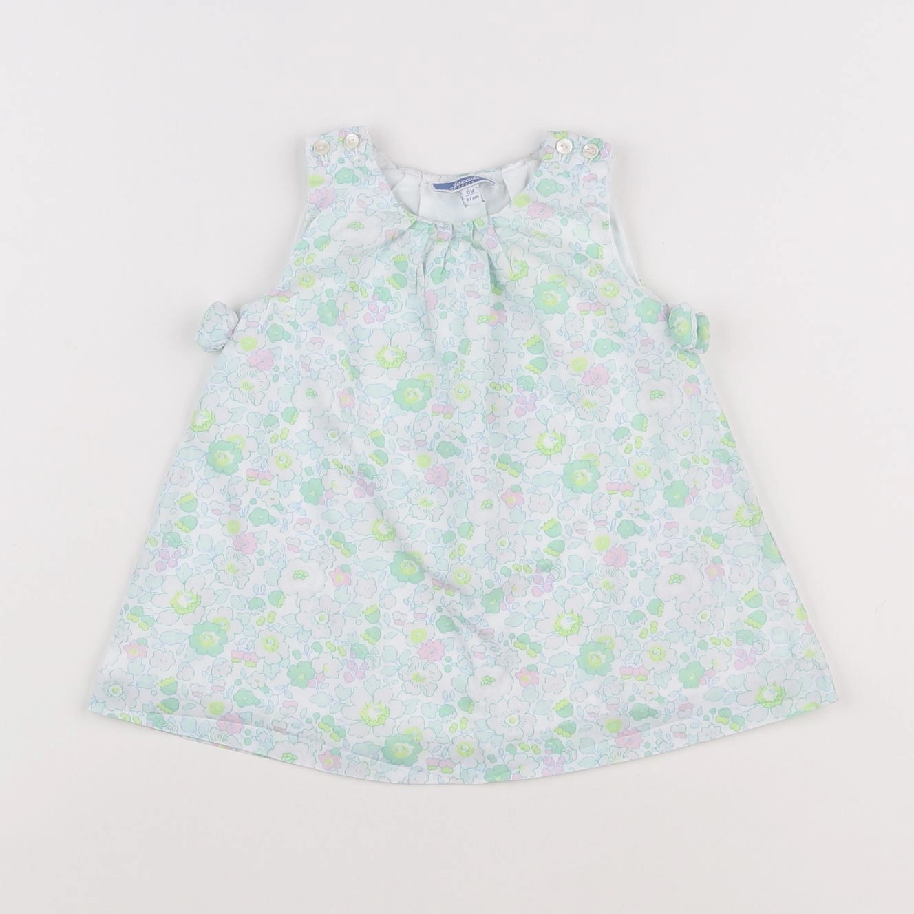 Jacadi - robe liberty blanc, vert - 6 mois