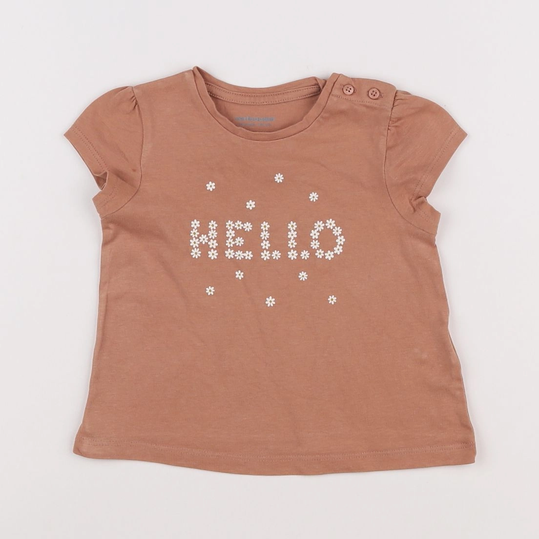 Vertbaudet - tee-shirt marron - 12 mois