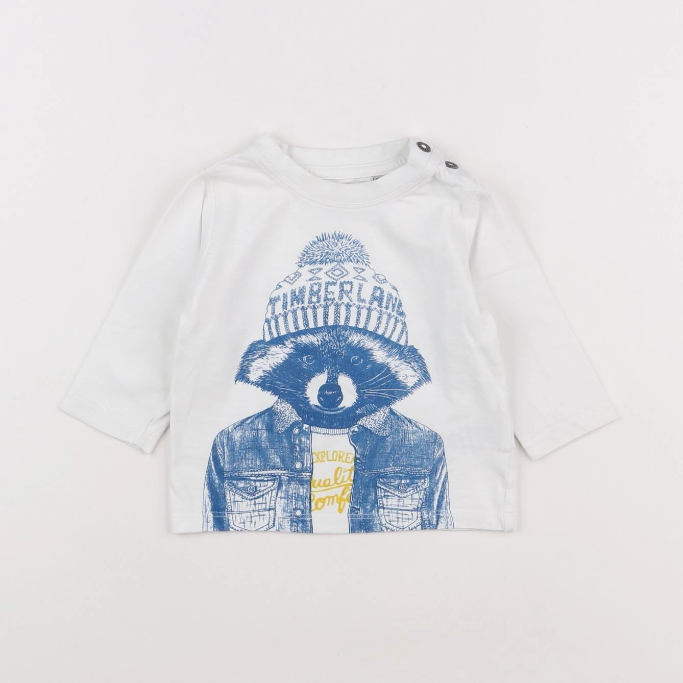 Timberland - tee-shirt blanc, bleu - 9 mois