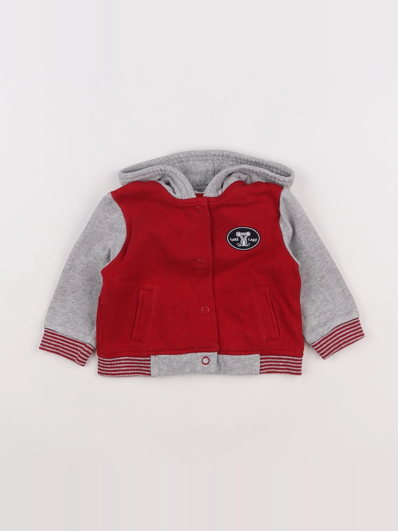 Boutchou - sweat gris, rouge - 6 mois