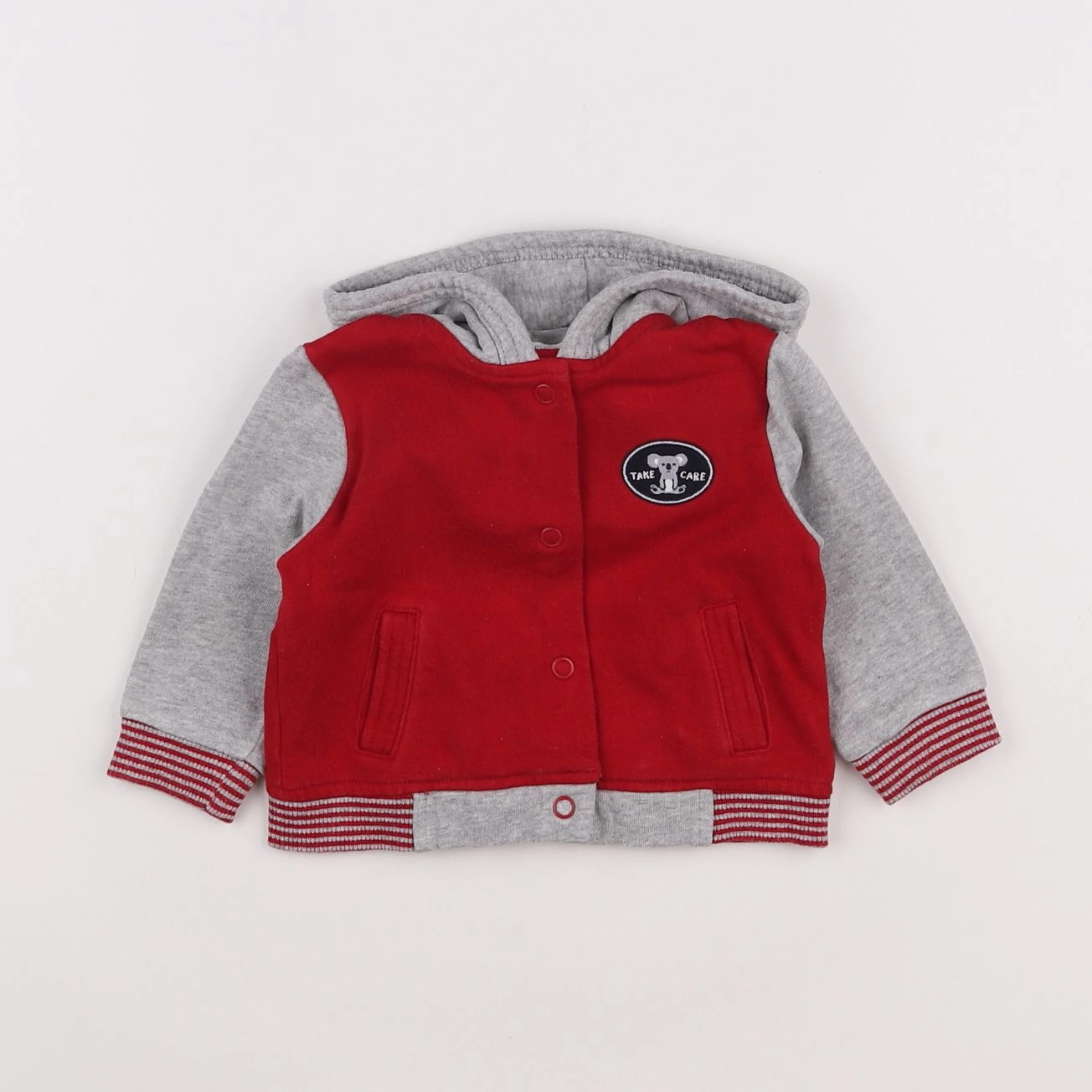 Boutchou - sweat gris, rouge - 6 mois