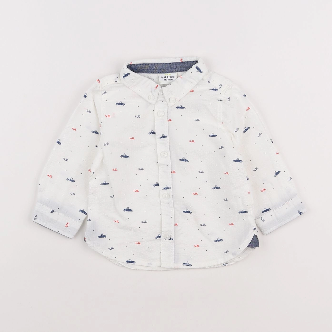 Tape à l'oeil - chemise blanc, bleu - 9 mois