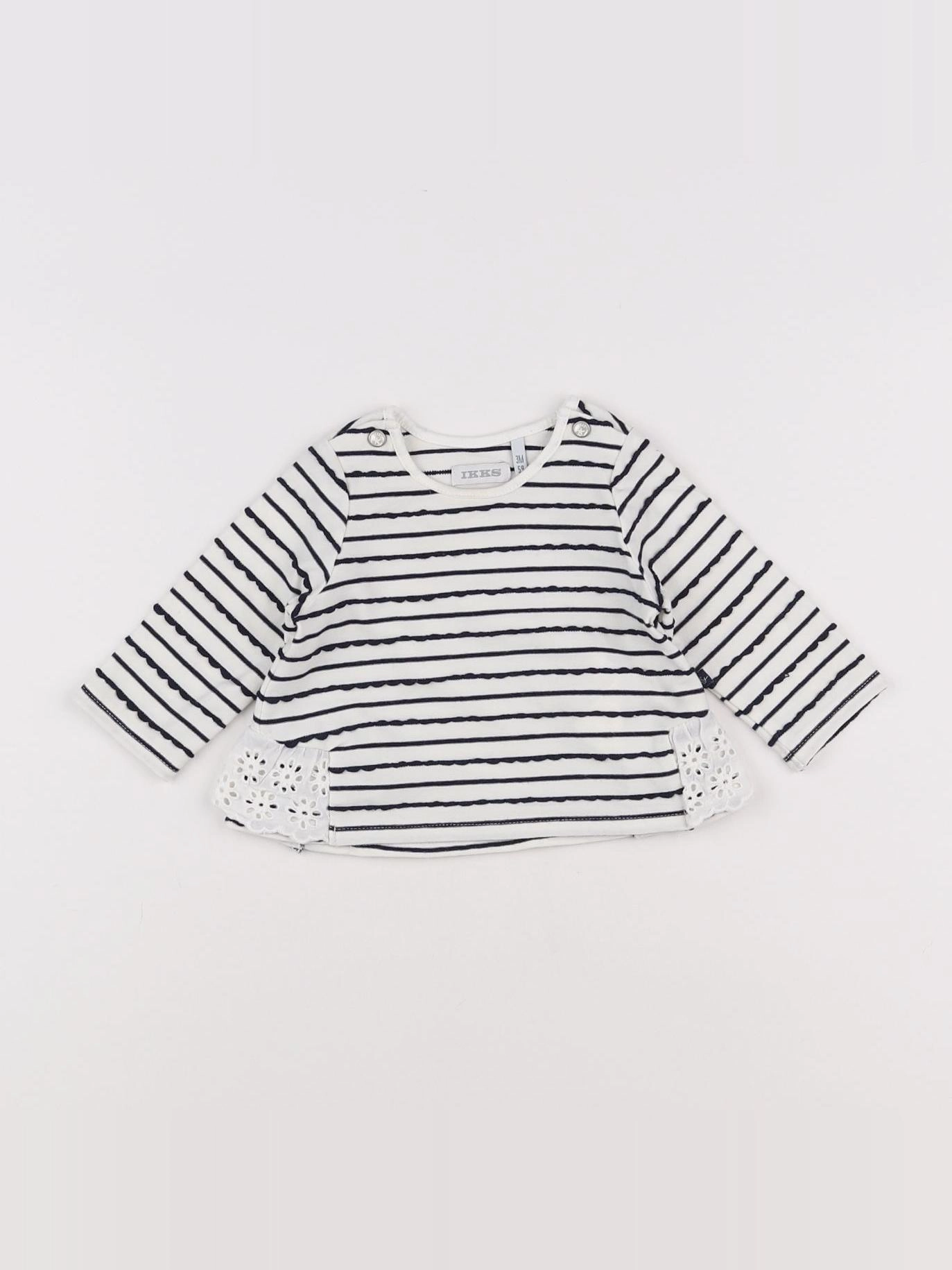 IKKS - tee-shirt bleu, beige - 3 mois
