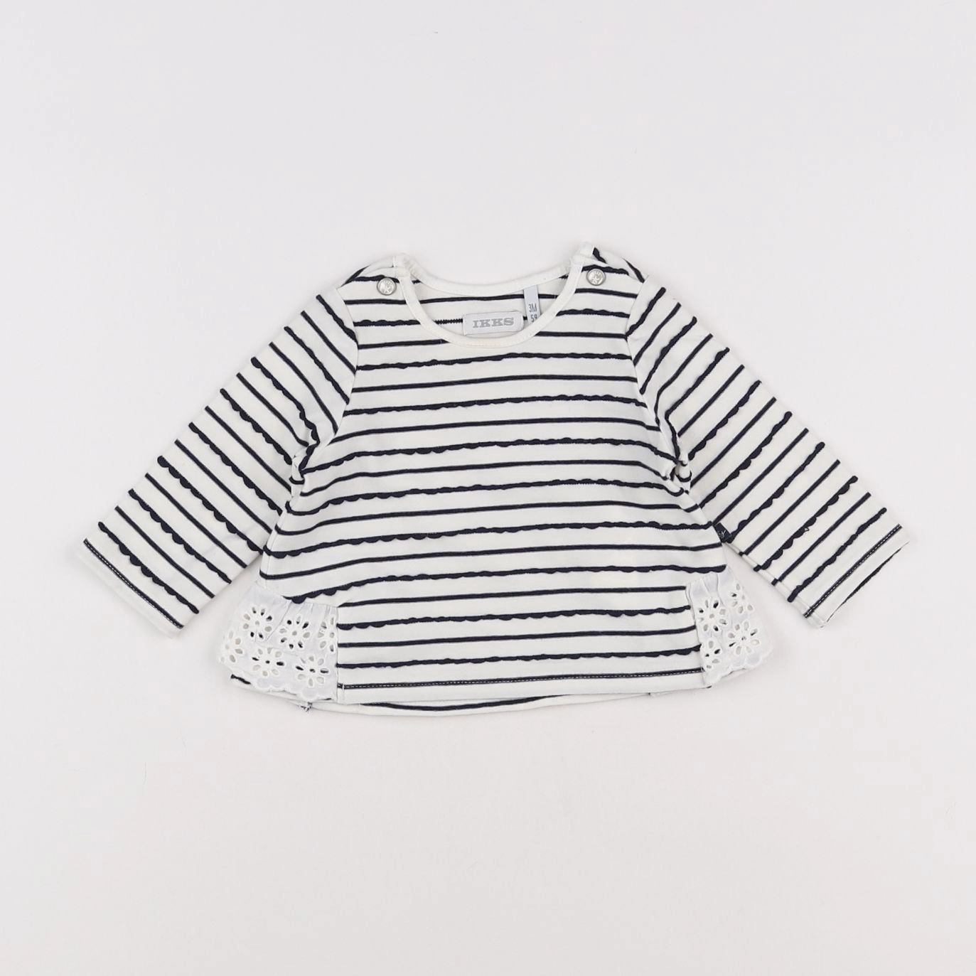 IKKS - tee-shirt bleu, beige - 3 mois