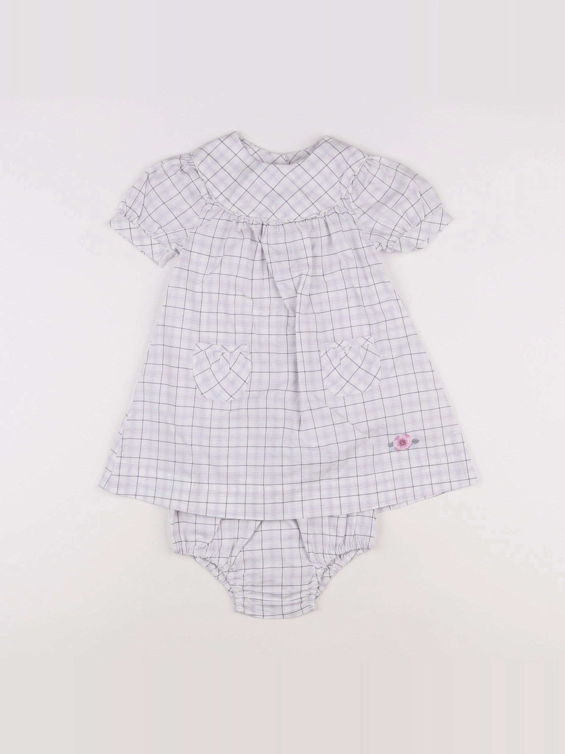 Jacadi - robe blanc, gris - 18 mois