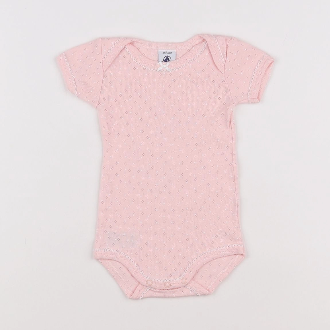 Petit Bateau - body rose - 3 mois