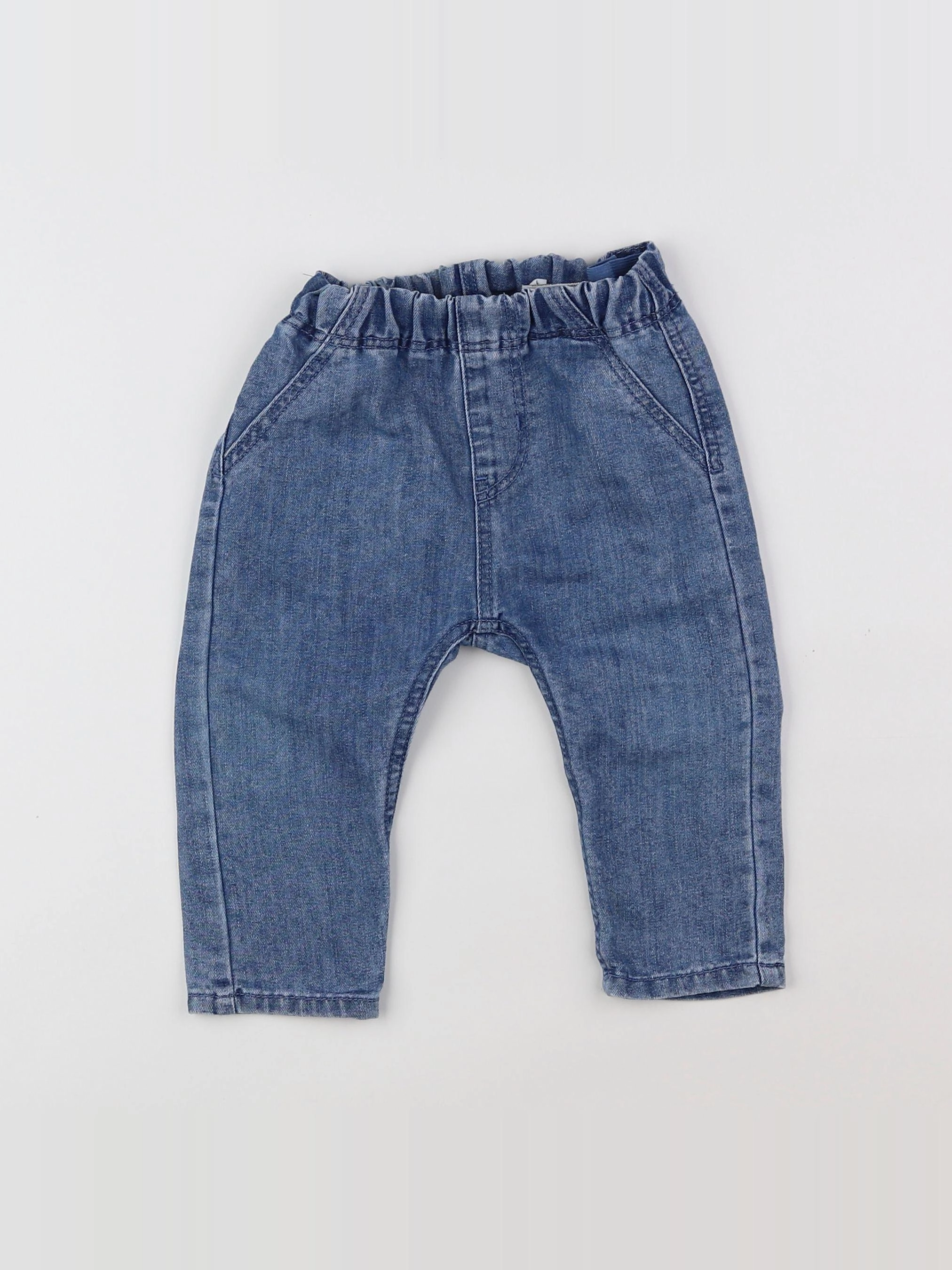 H&M - sarouel bleu - 6/9 mois