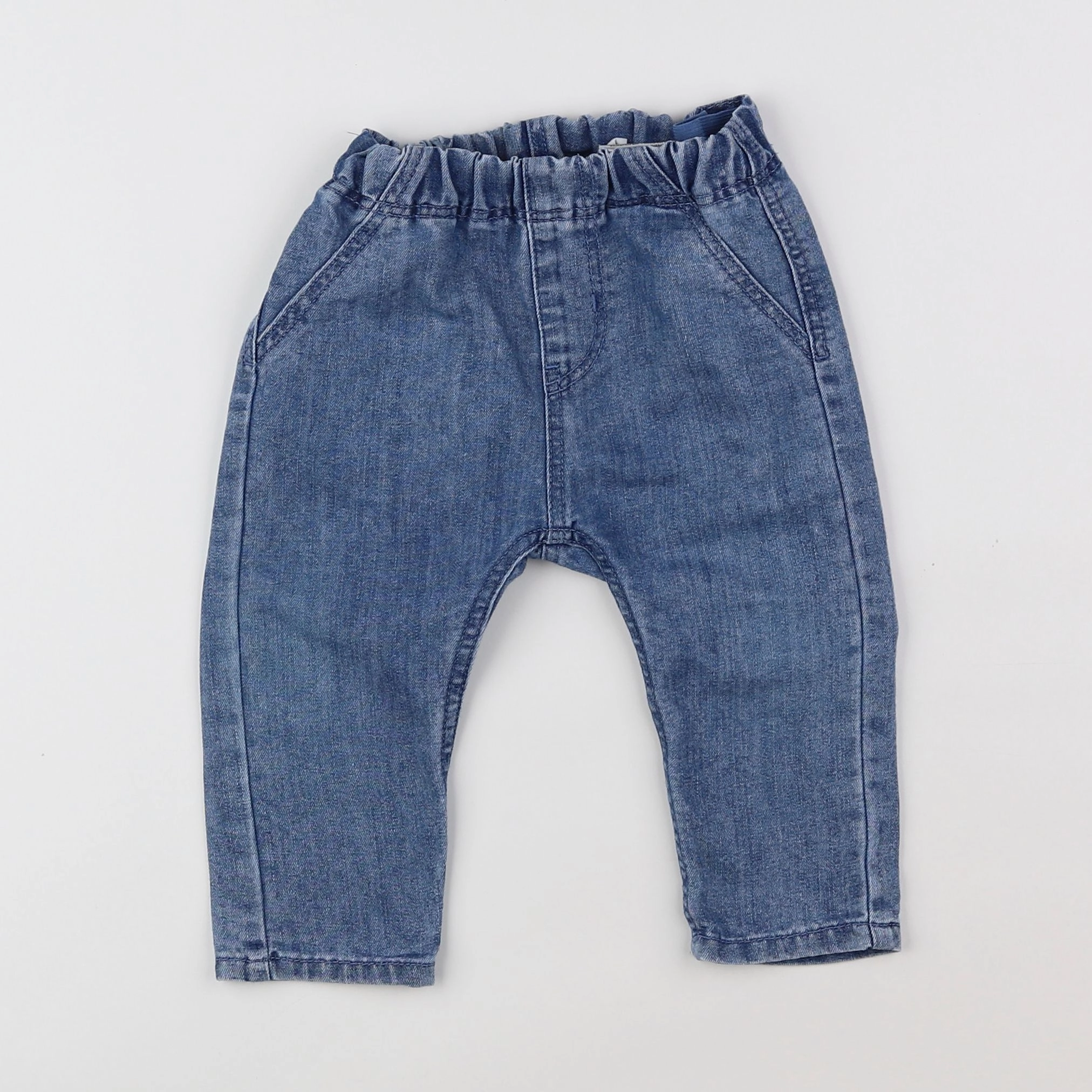 H&M - sarouel bleu - 6/9 mois