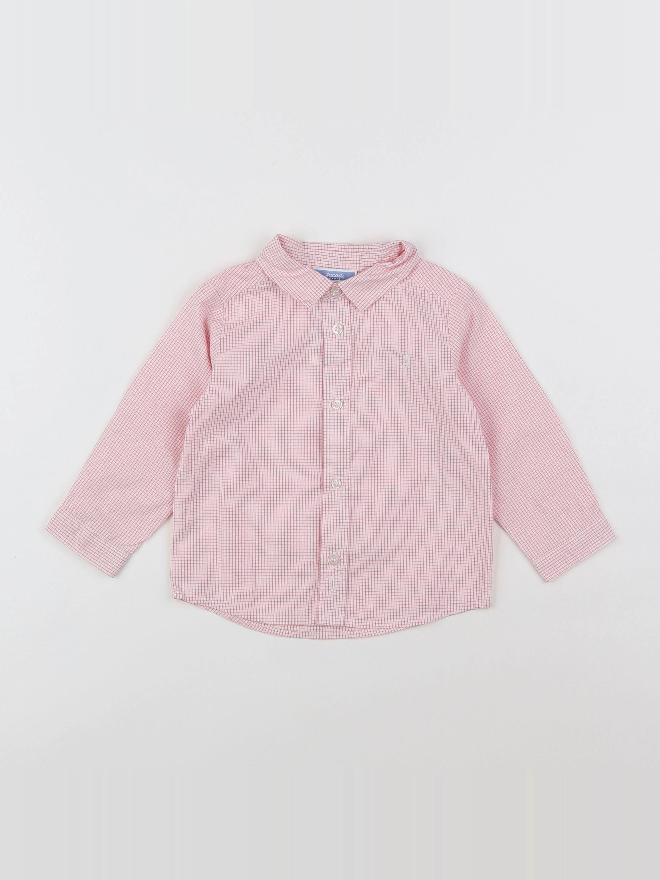 Jacadi - chemise blanc, rouge - 12 mois