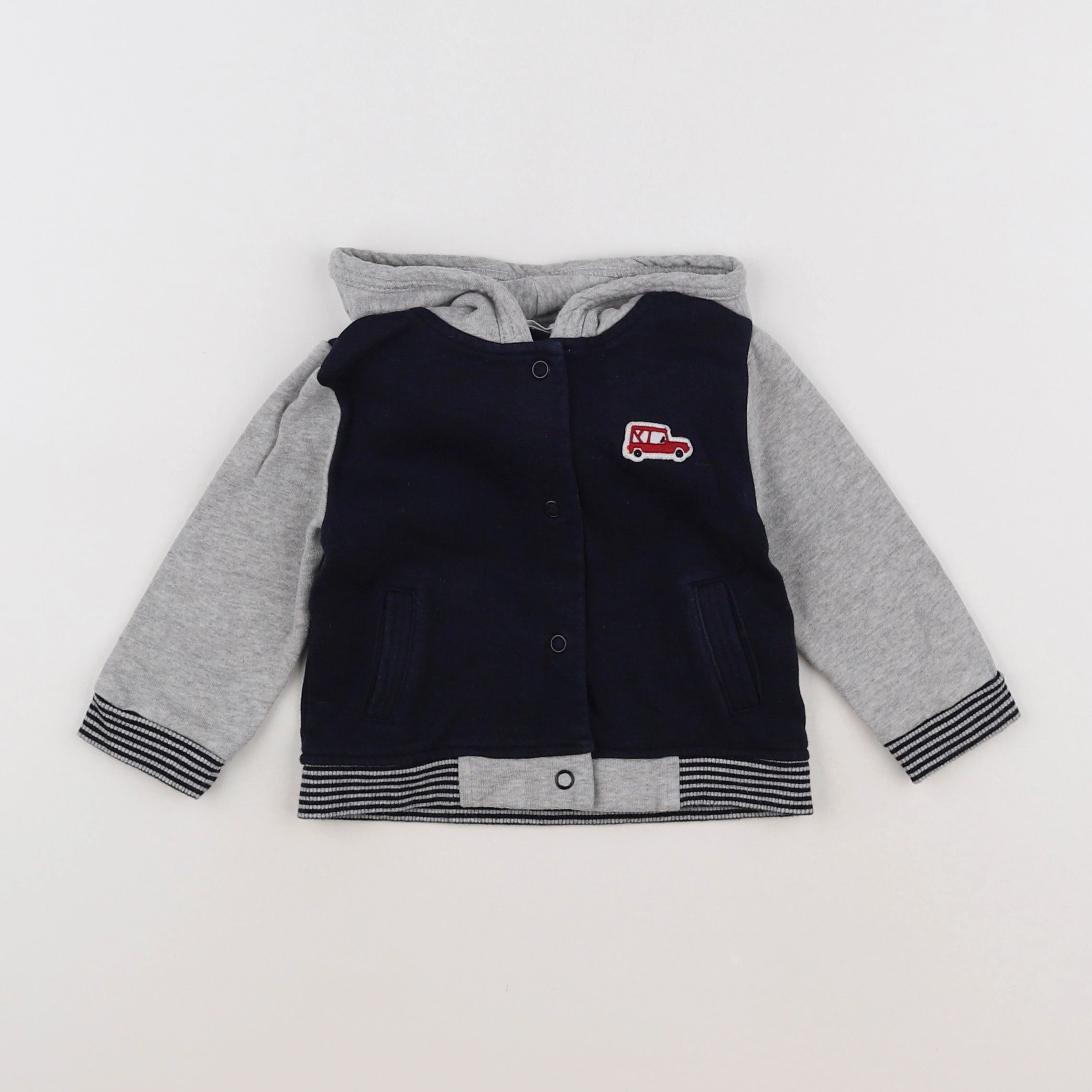 Boutchou - sweat bleu, gris - 12 mois