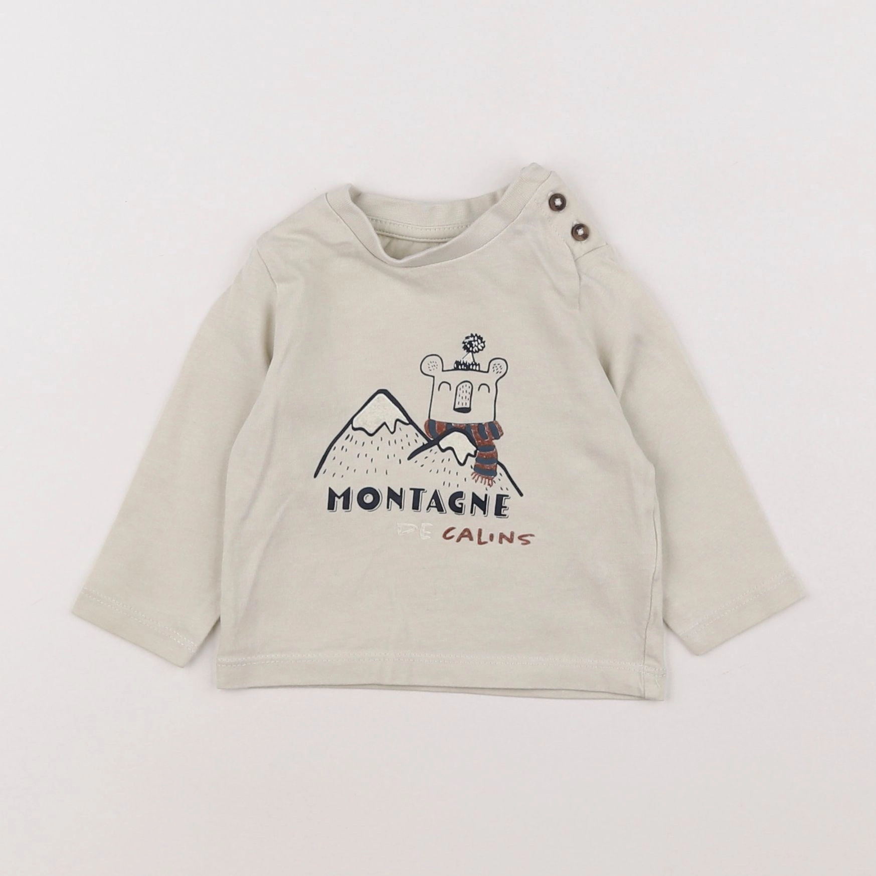 Vertbaudet - tee-shirt beige - 3 mois