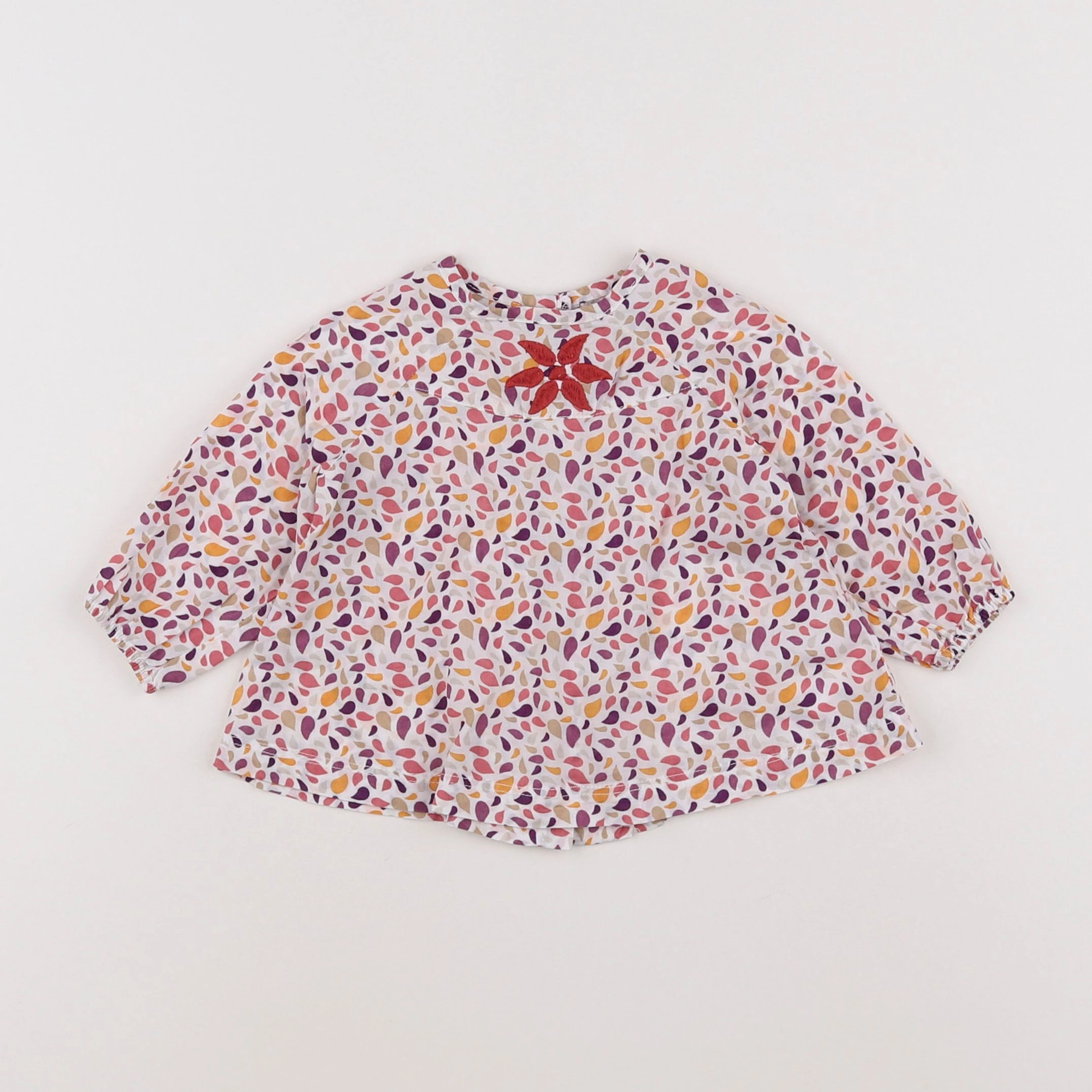 Vertbaudet - blouse blanc, rose - 3 mois