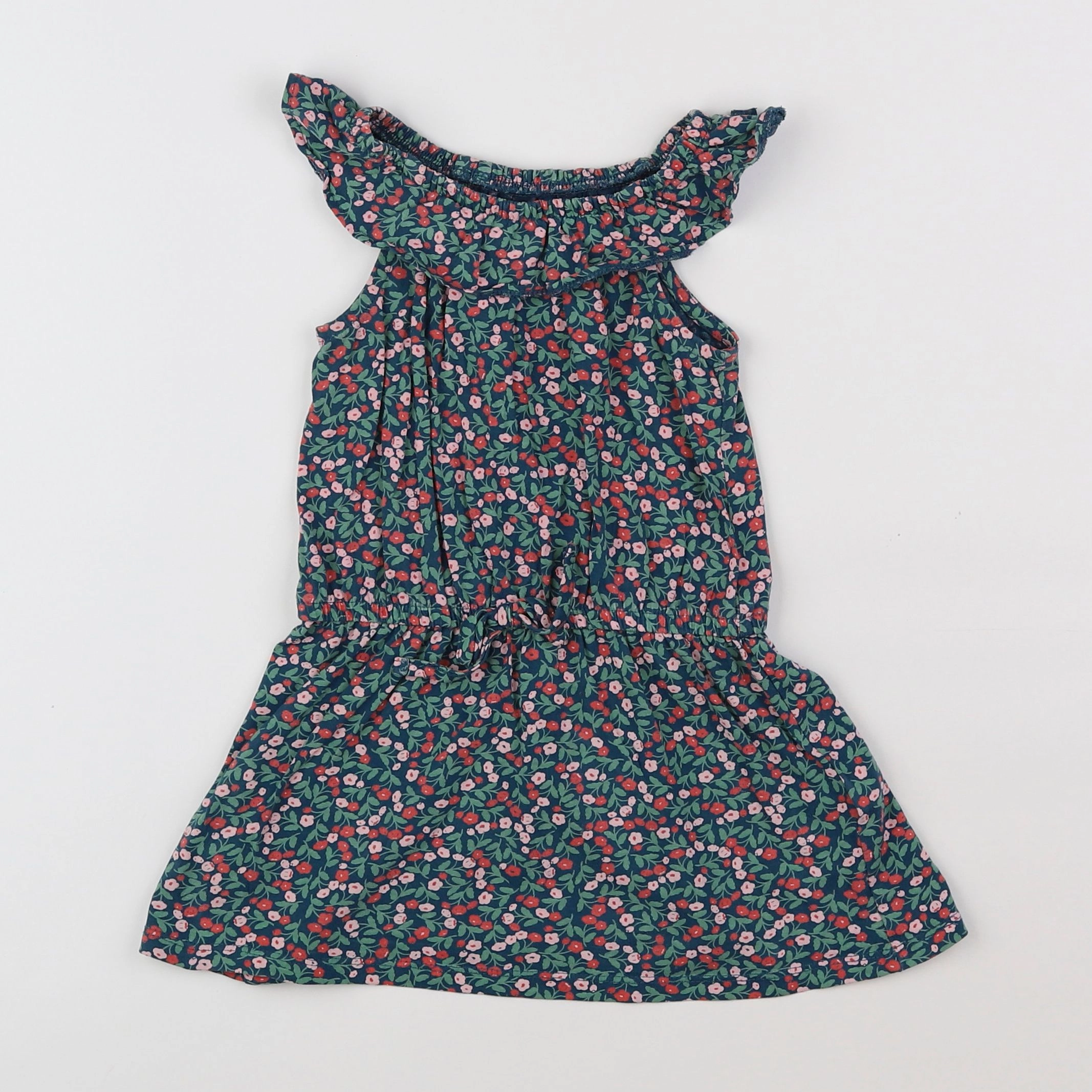 Vertbaudet - robe rose, vert - 2 ans