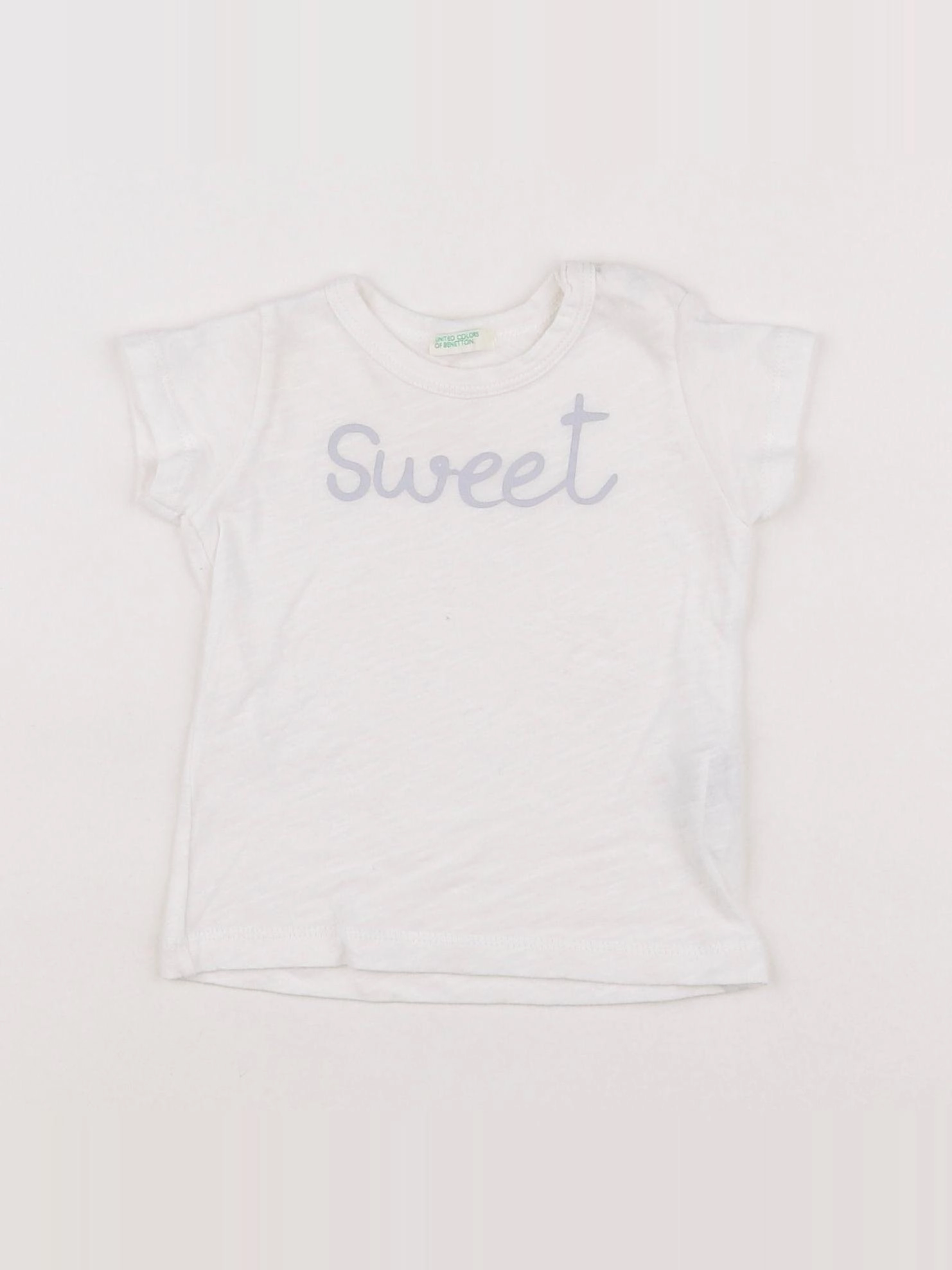 Benetton - tee-shirt blanc - 3/6 mois