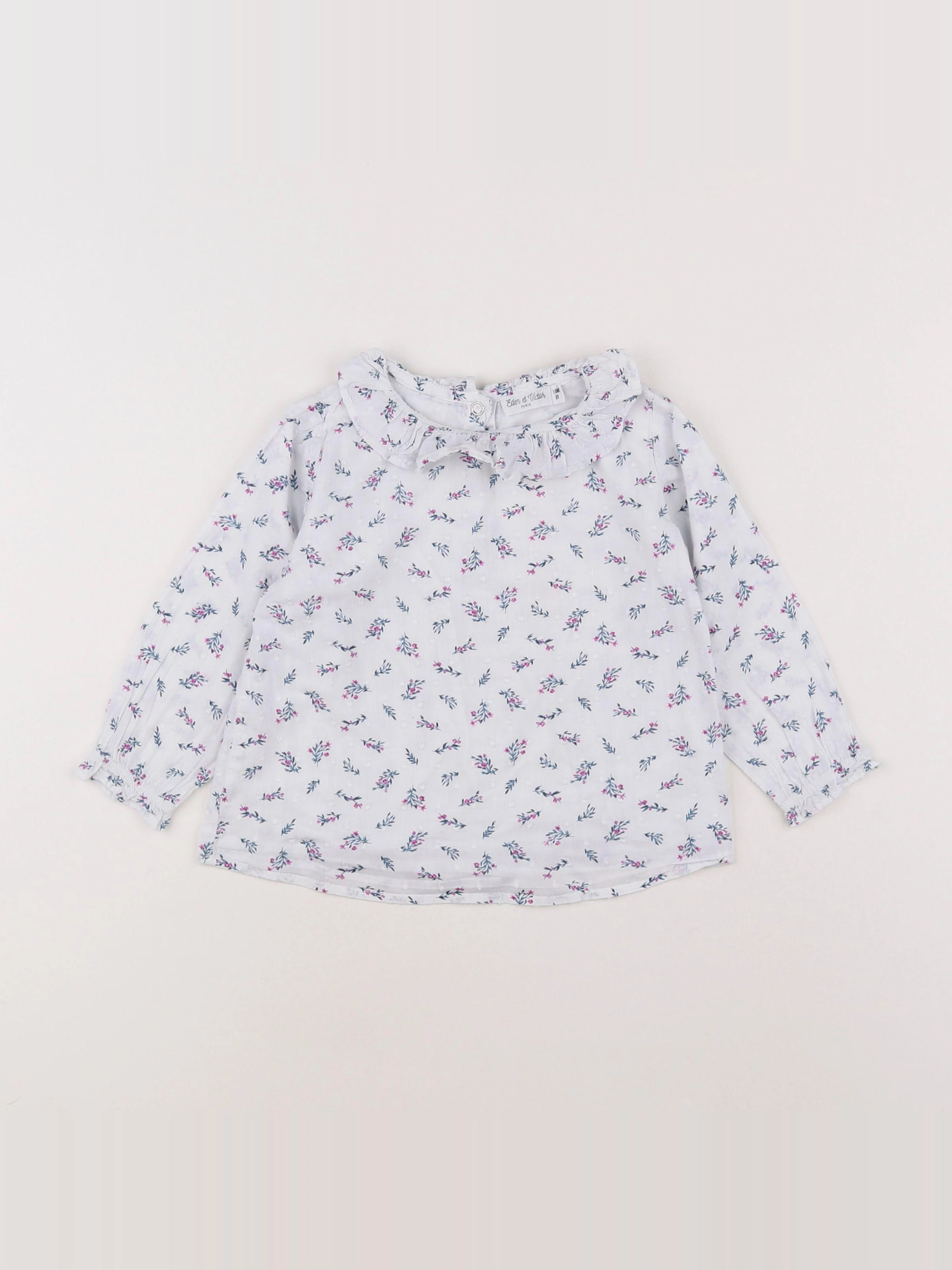 Eden & Victor - blouse bleu, blanc - 18 mois