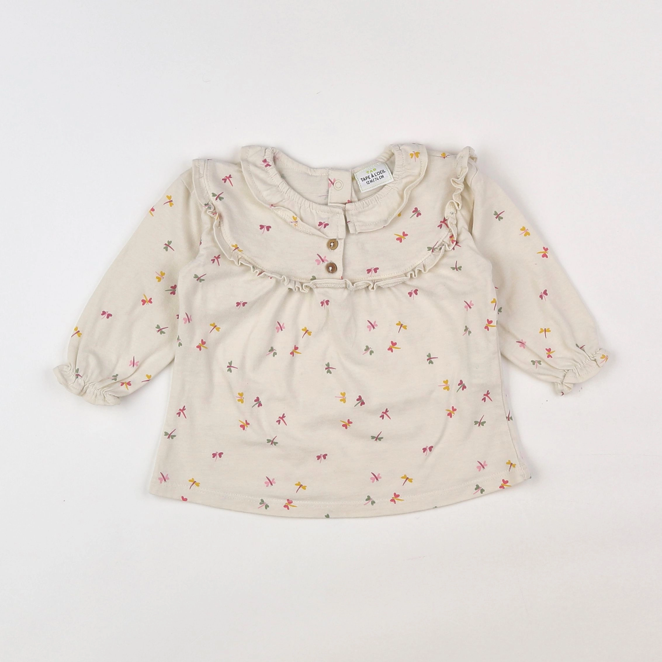 Tape à l'oeil - tee-shirt rose, beige - 12 mois