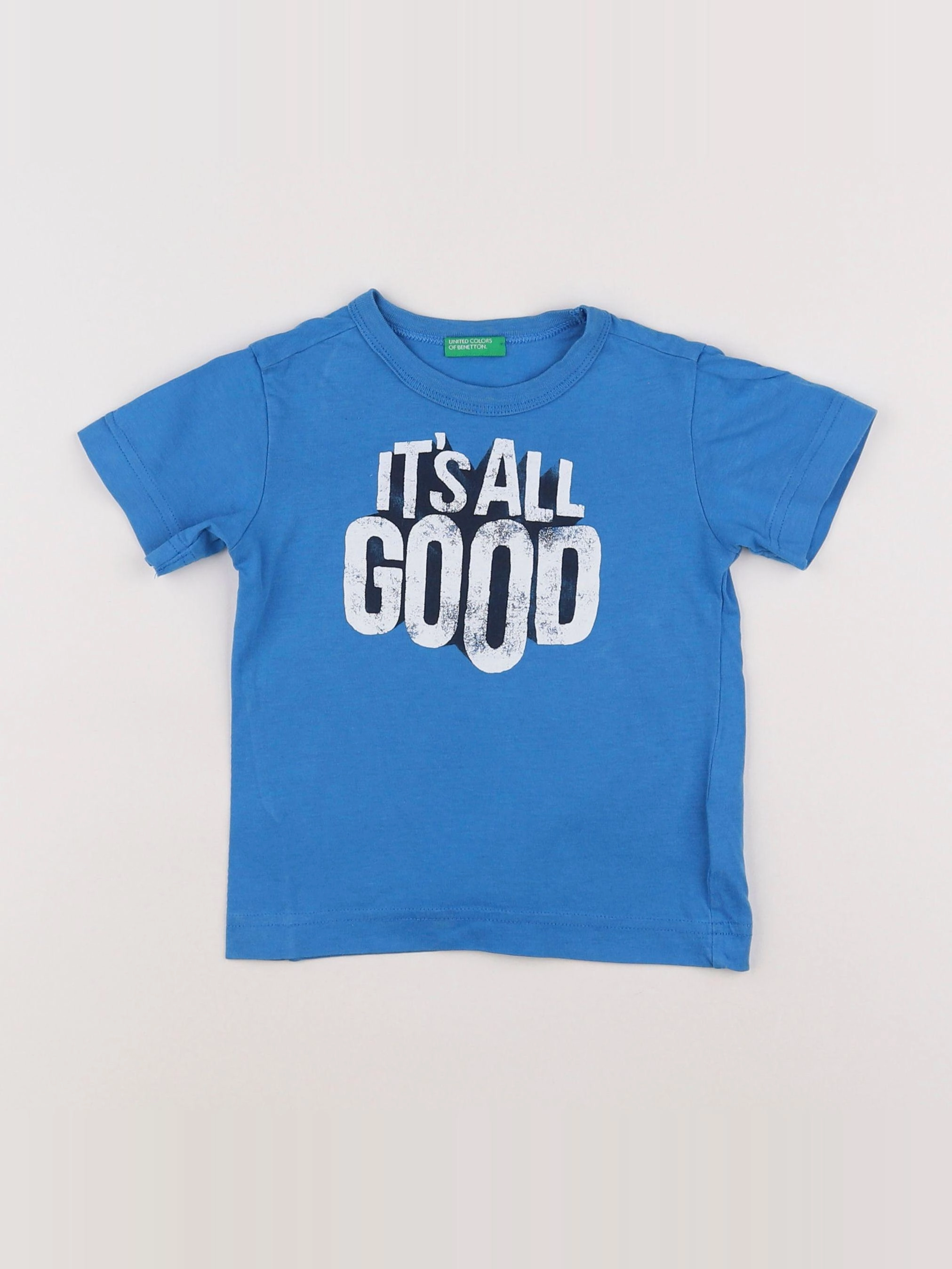 Benetton - tee-shirt bleu - 12 mois