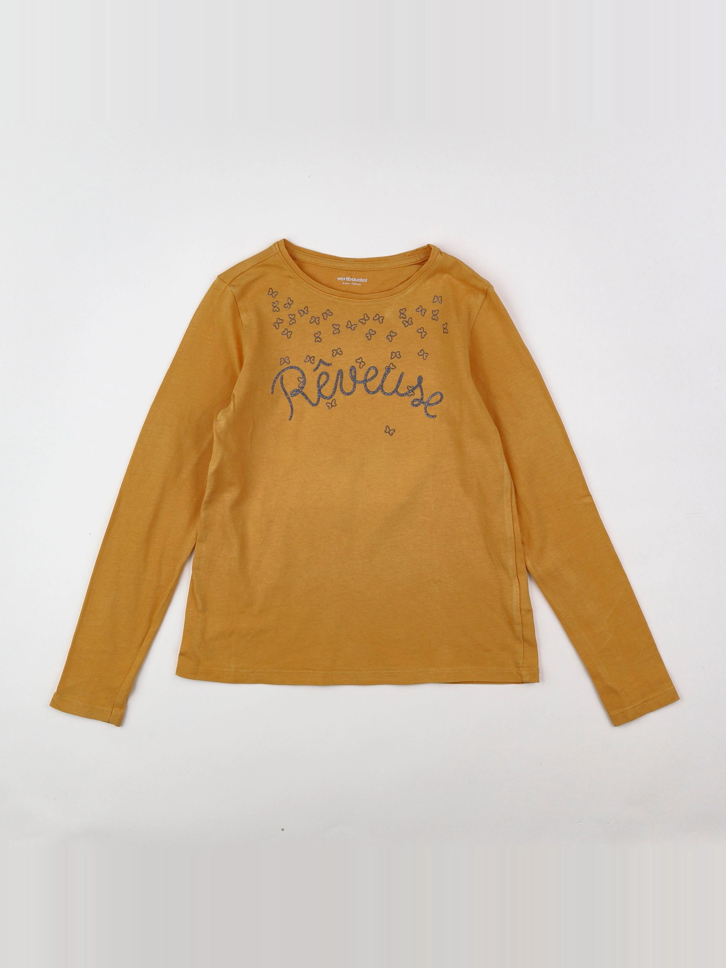 Vertbaudet - tee-shirt jaune - 8 ans