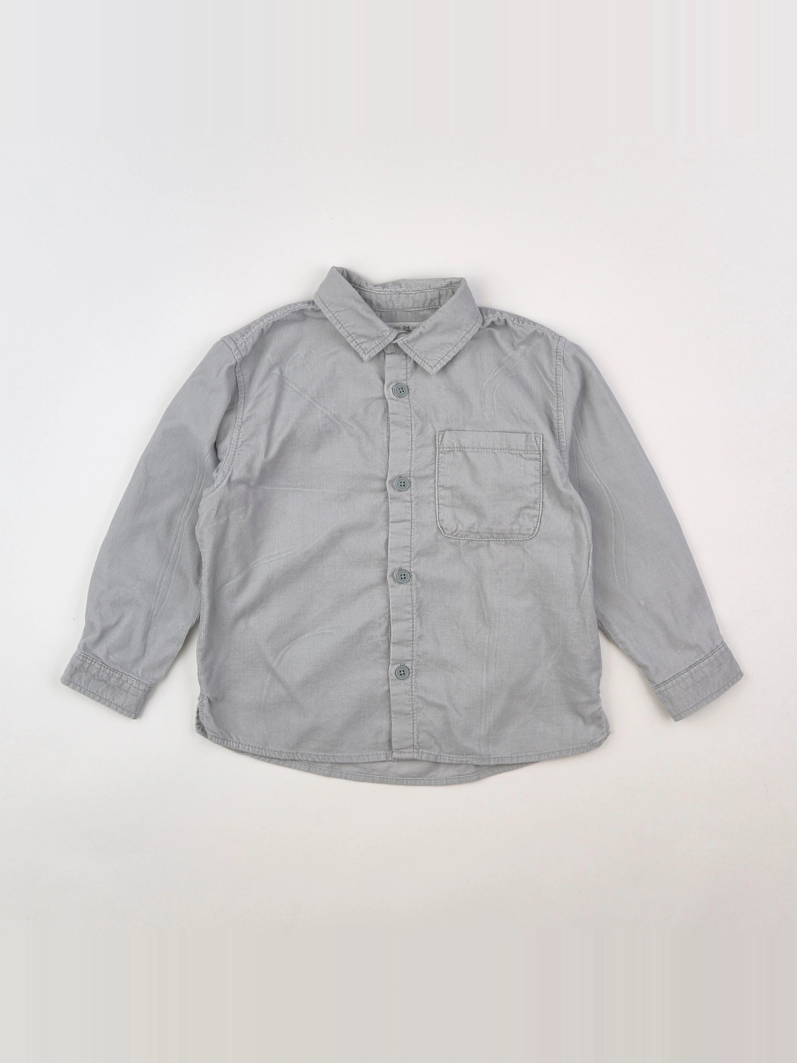 Zara - chemise gris, bleu - 3/4 ans