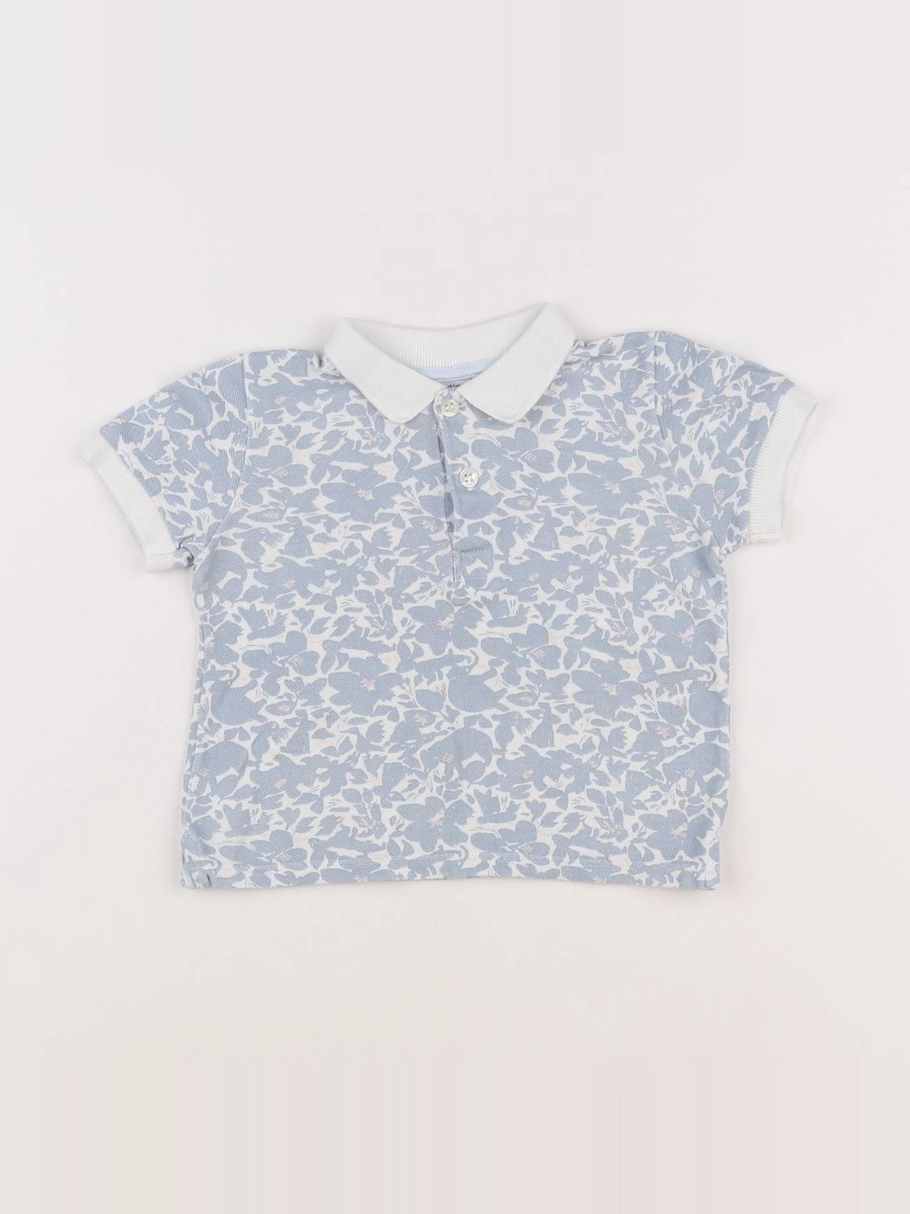 Petit Bateau - polo bleu - 18 mois