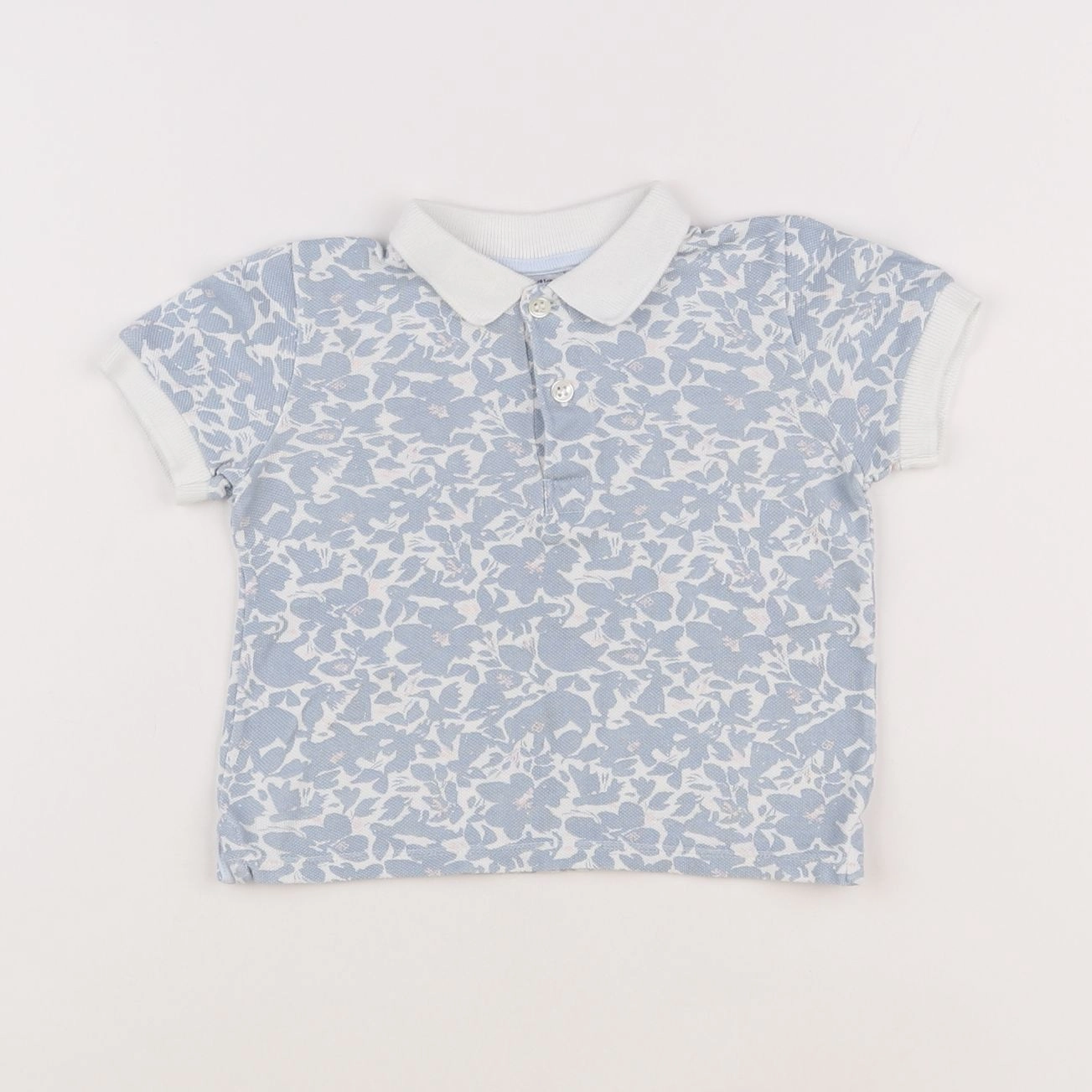 Petit Bateau - polo bleu - 18 mois