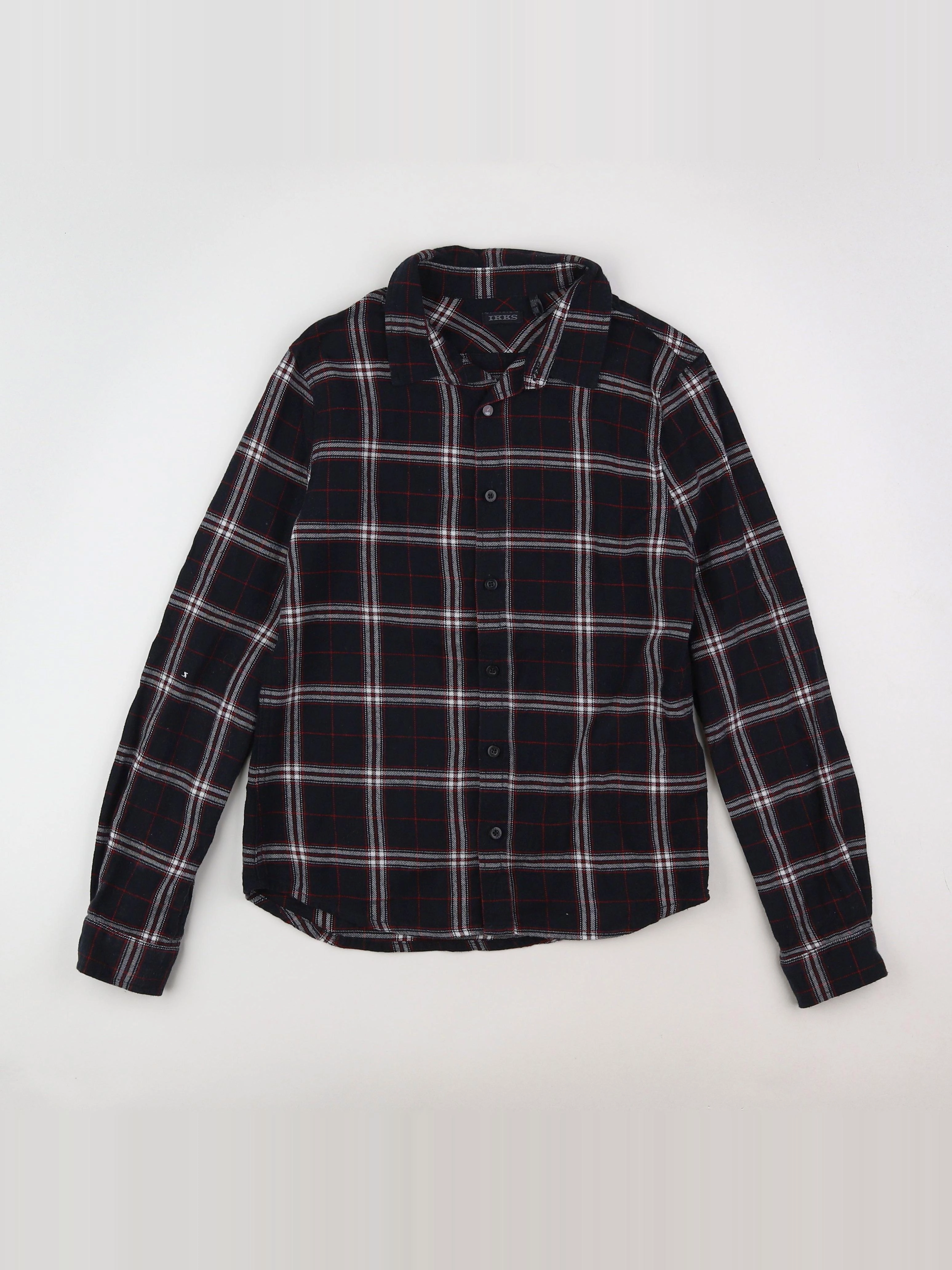 IKKS - chemise noir, rouge - 10 ans