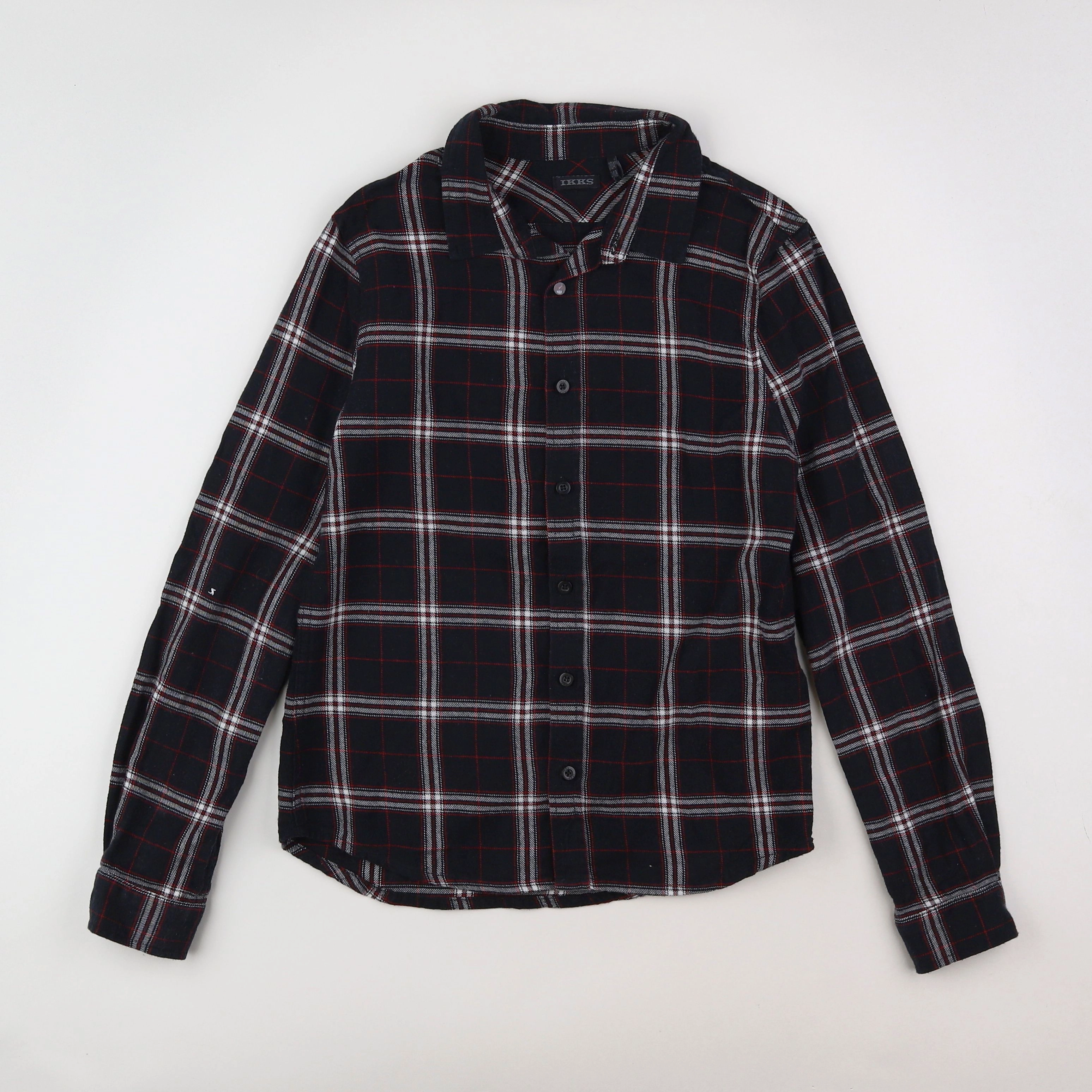 IKKS - chemise noir, rouge - 10 ans