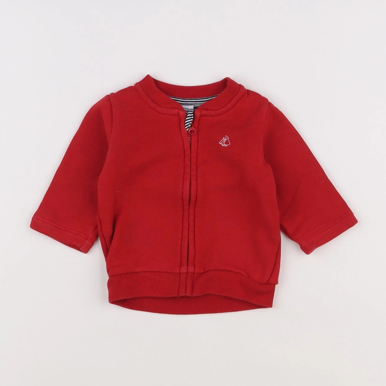 Petit Bateau - sweat rouge - 3 mois