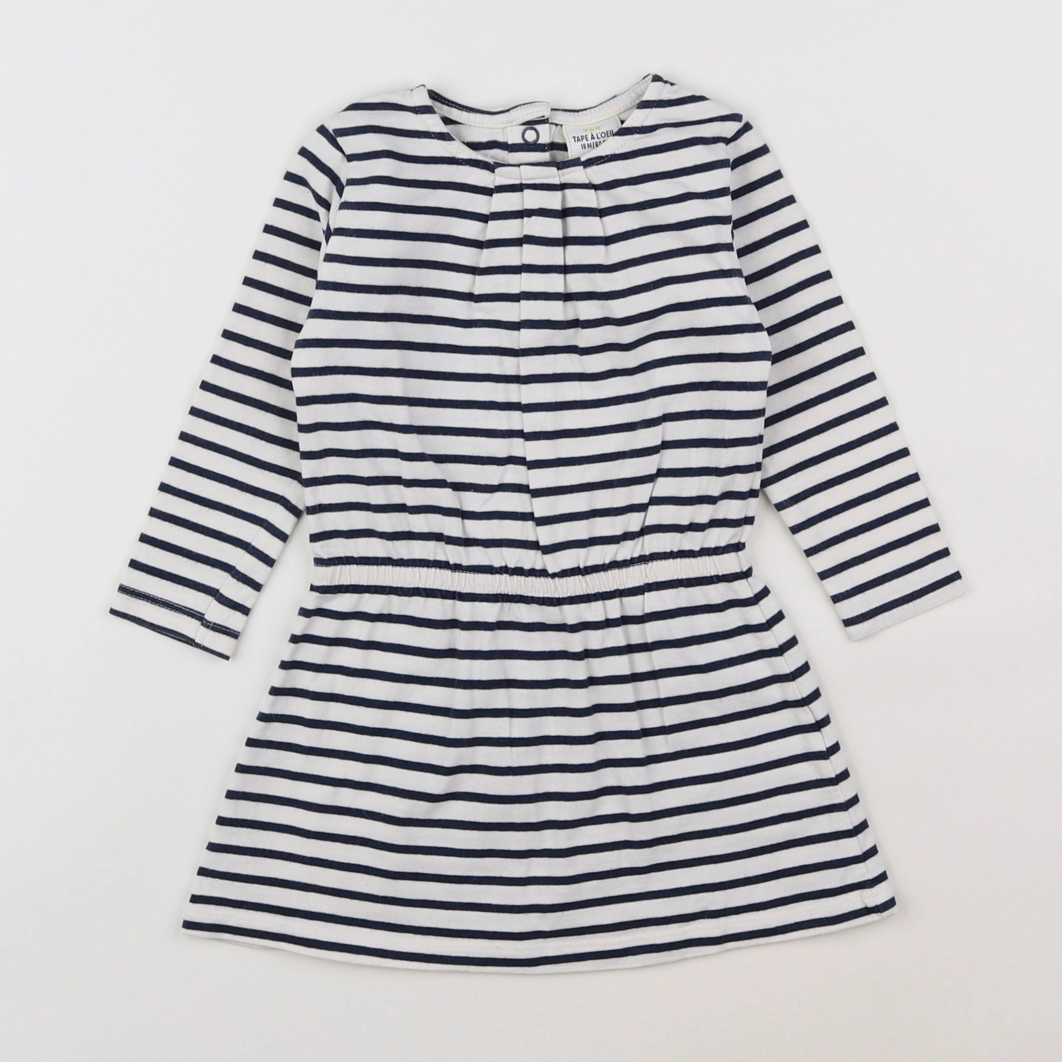 Tape à l'oeil - robe blanc, bleu - 18 mois