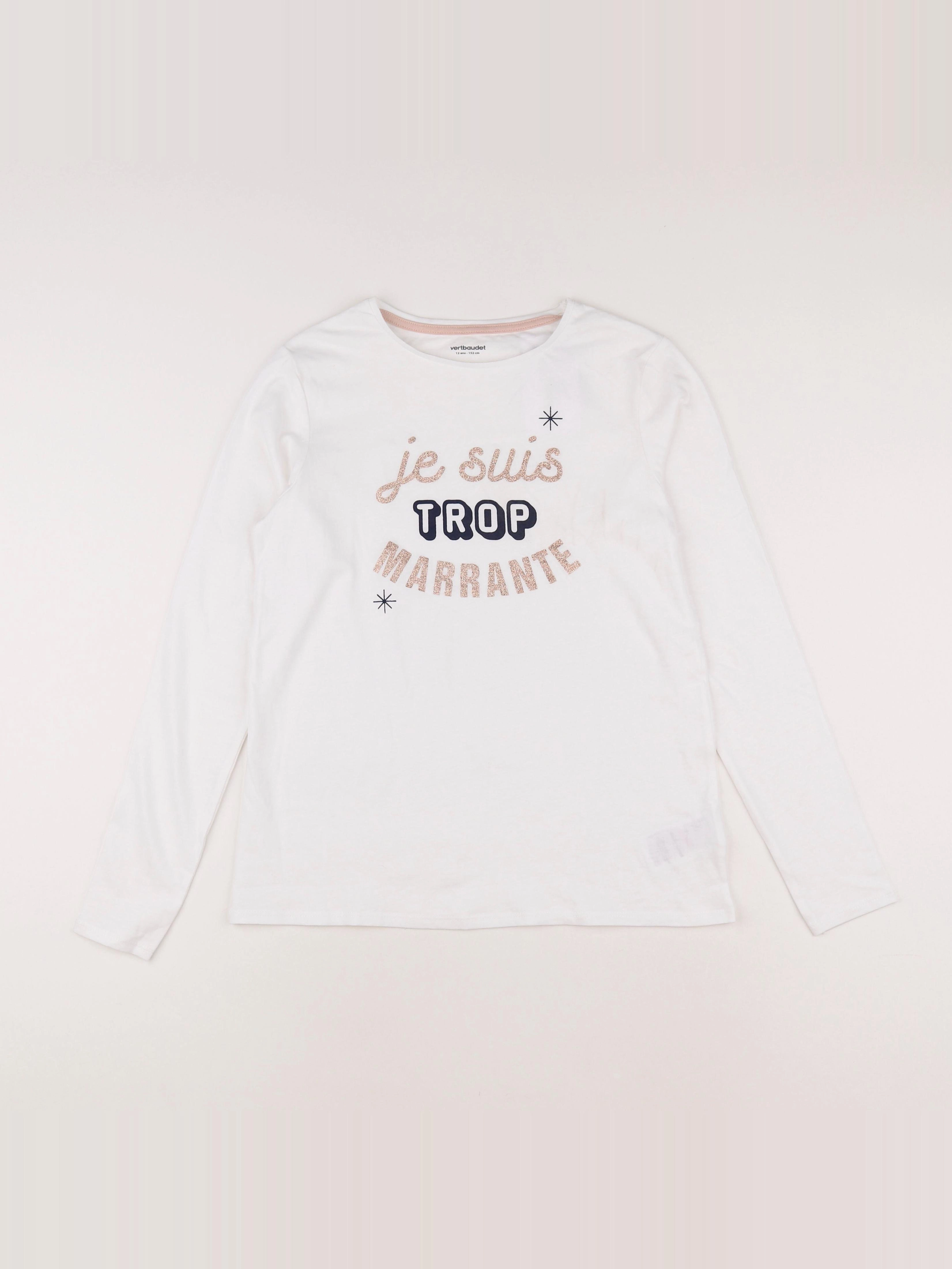 Vertbaudet - tee-shirt blanc - 12 ans