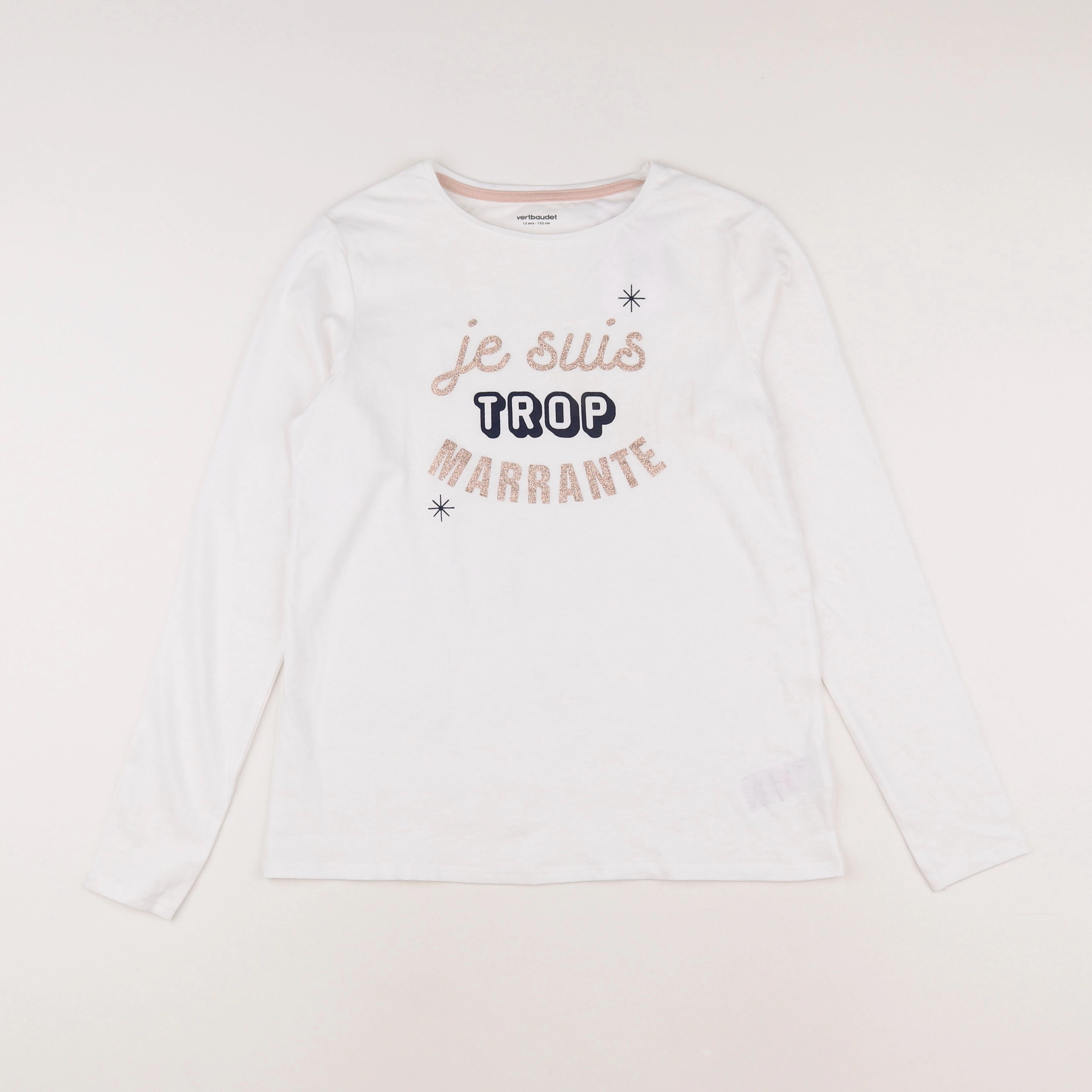 Vertbaudet - tee-shirt blanc - 12 ans