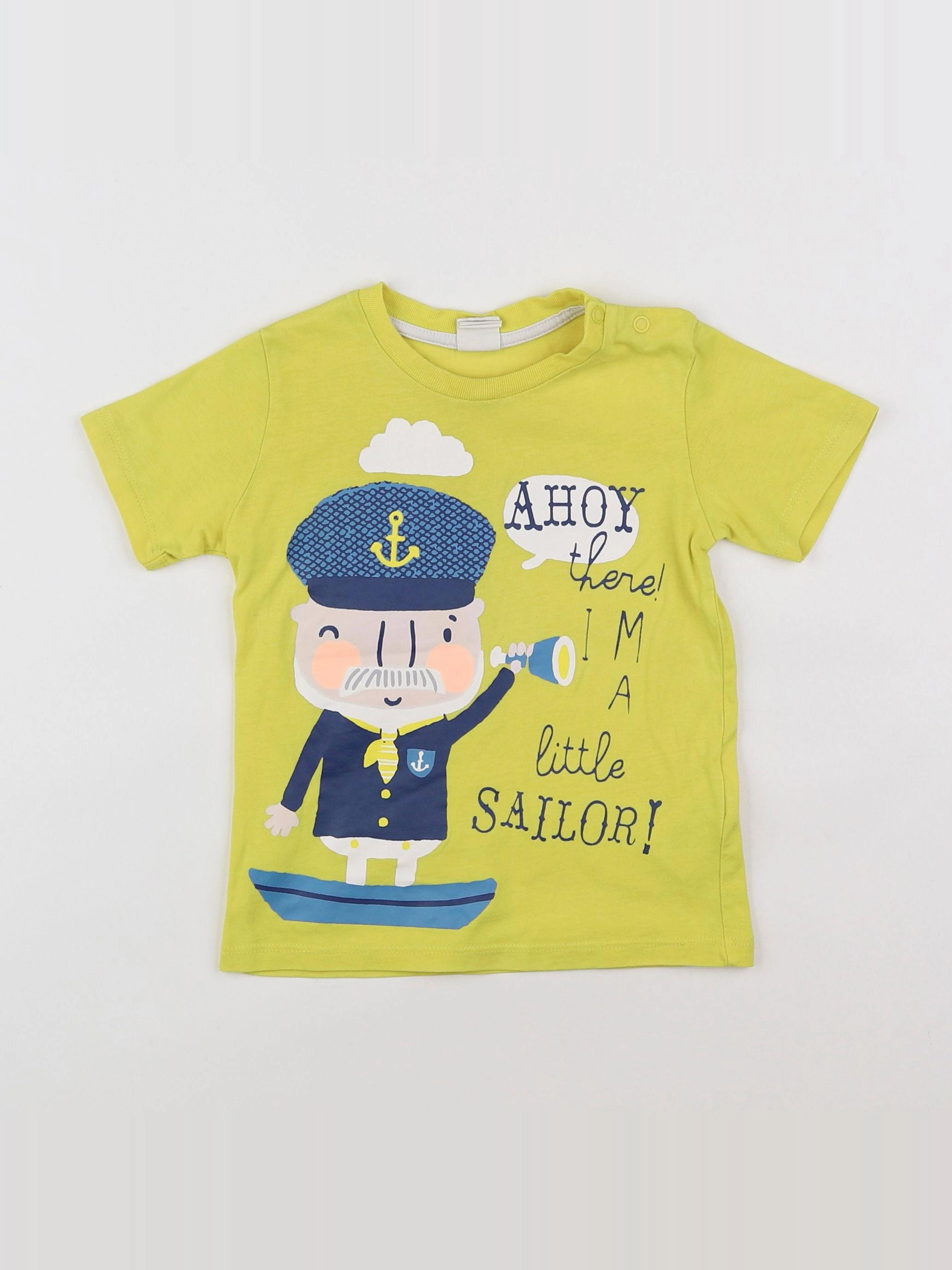 H&M - tee-shirt jaune - 9/12 mois
