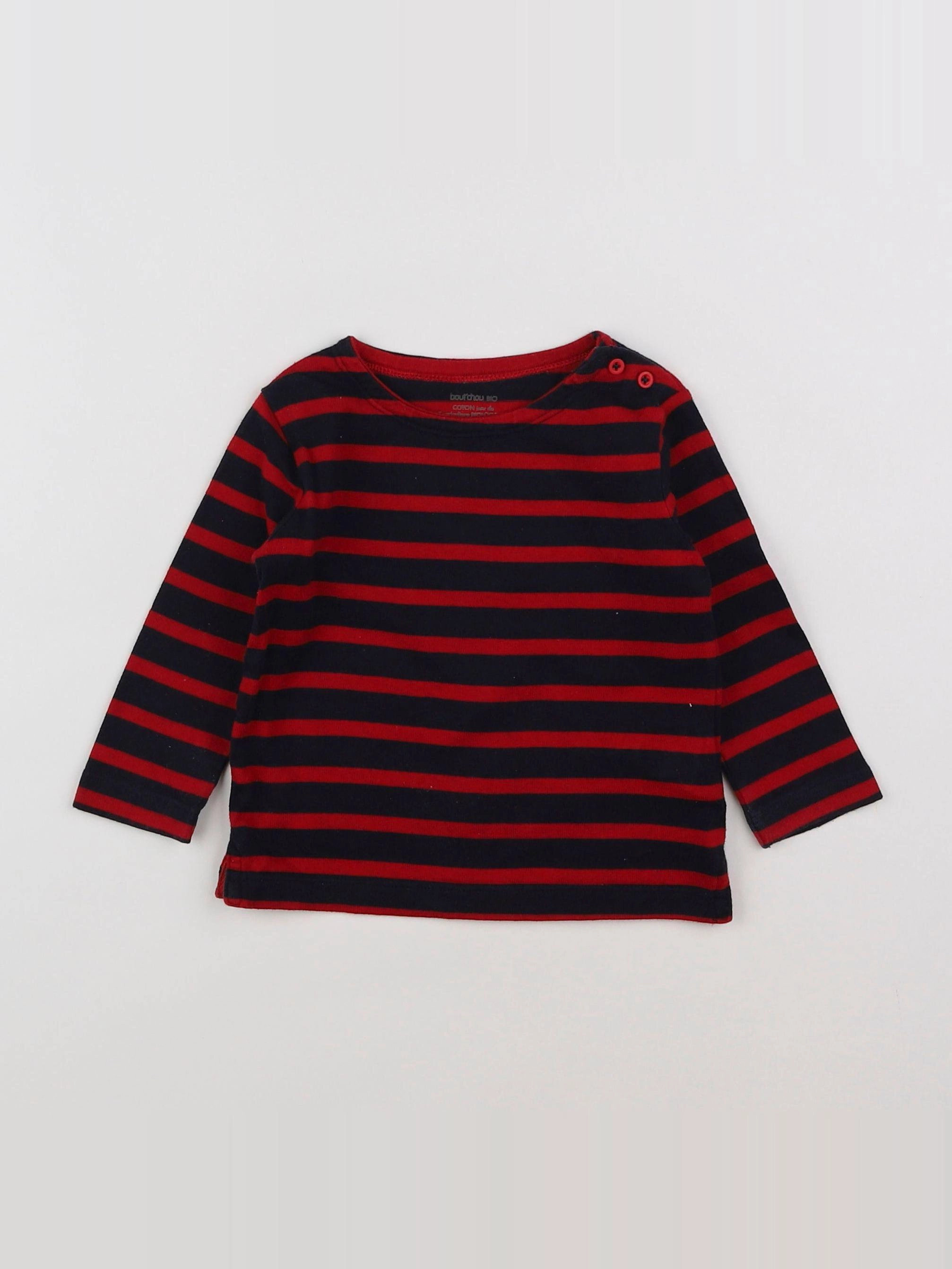 Boutchou - tee-shirt bleu, rouge - 9 mois