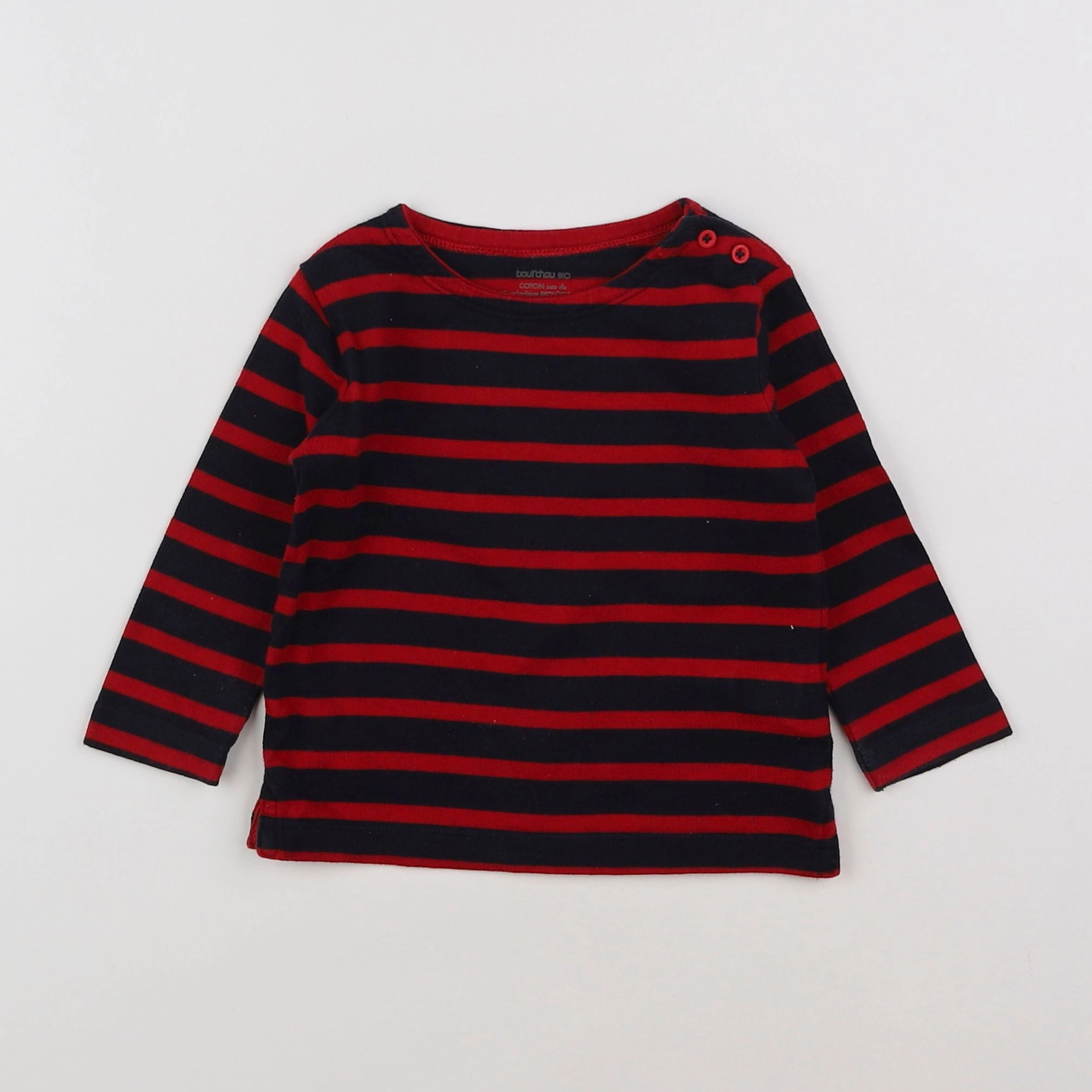 Boutchou - tee-shirt bleu, rouge - 9 mois