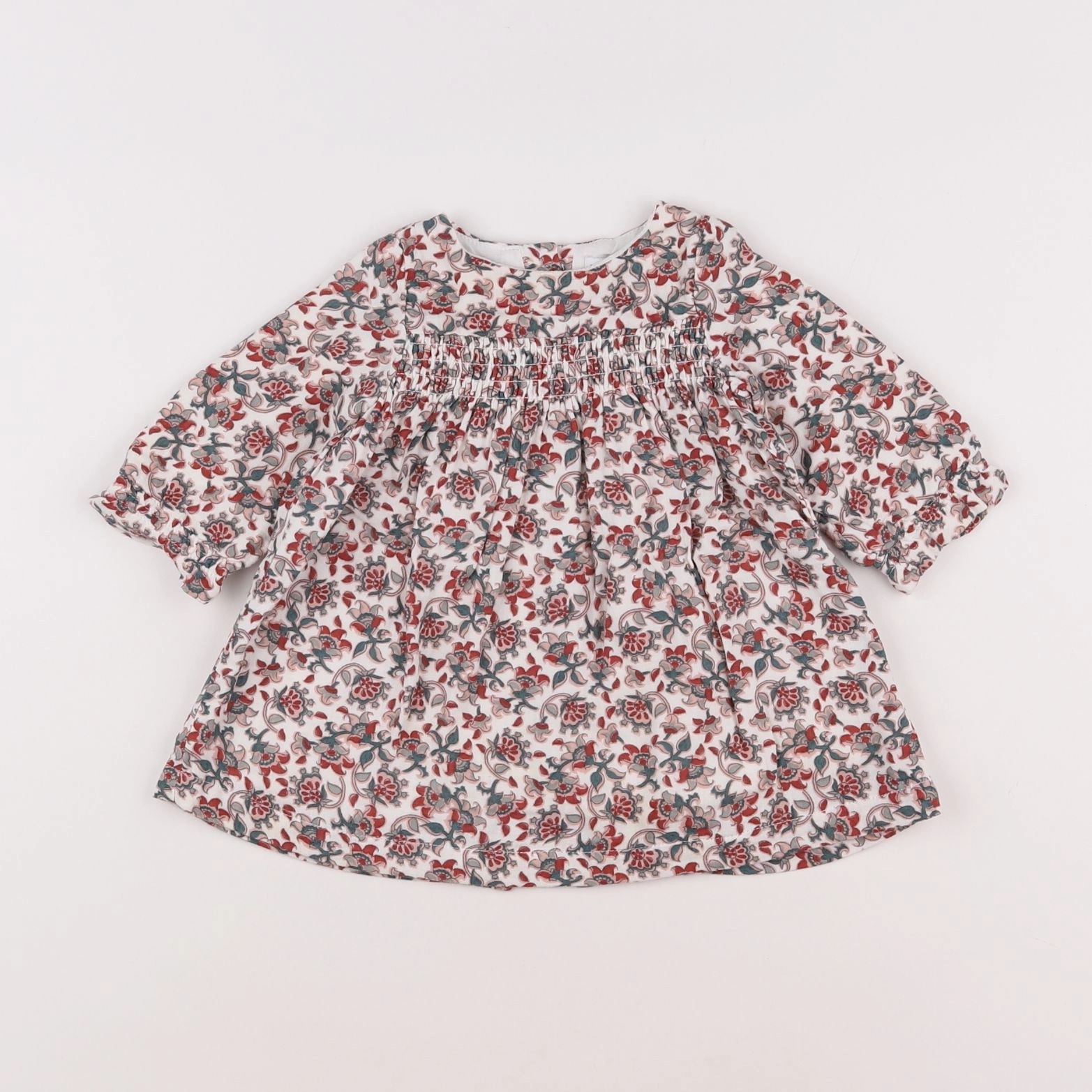 Vertbaudet - robe blanc, rouge - 3 mois