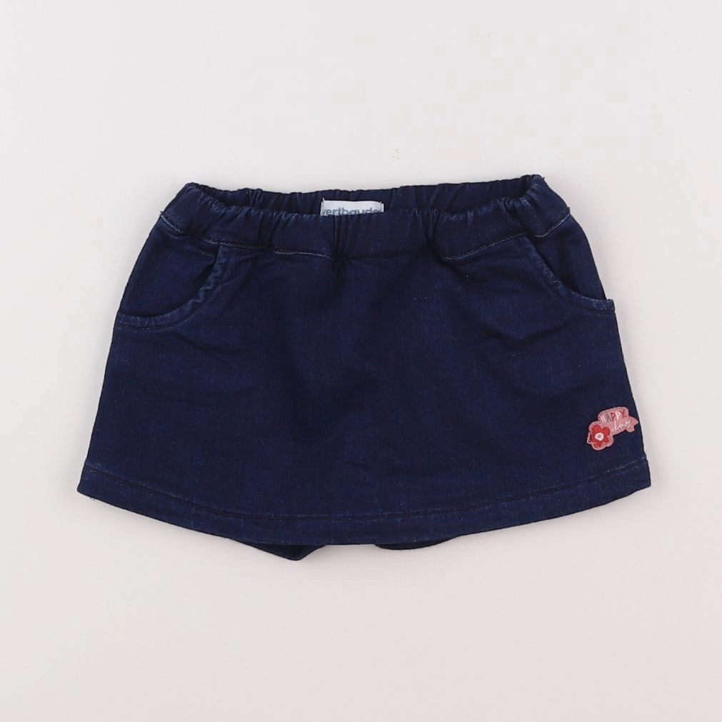 Vertbaudet - jupe short bleu - 12 mois