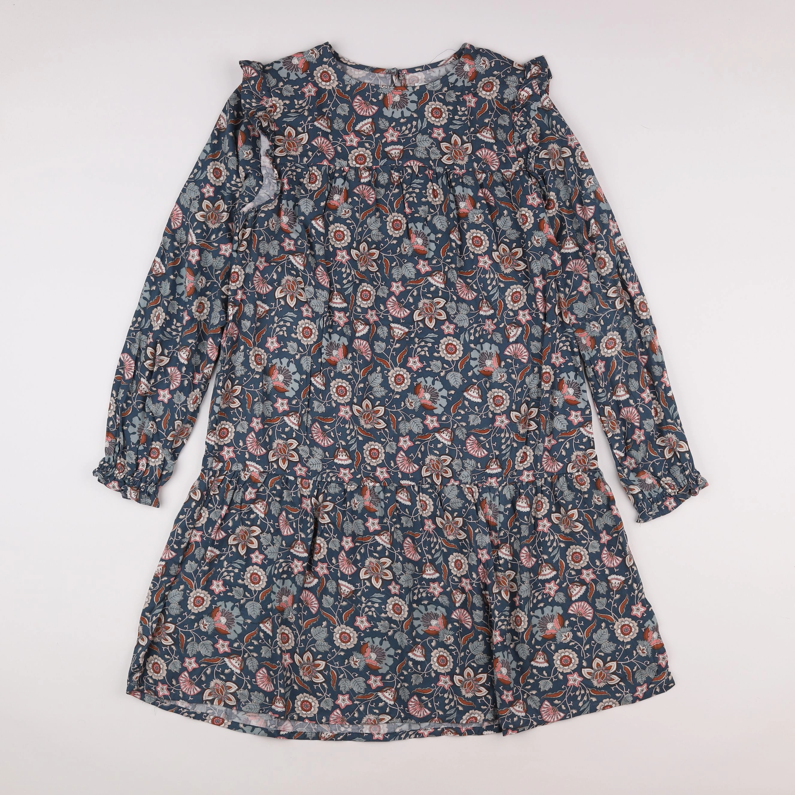 Vertbaudet - robe vert, marron - 14 ans