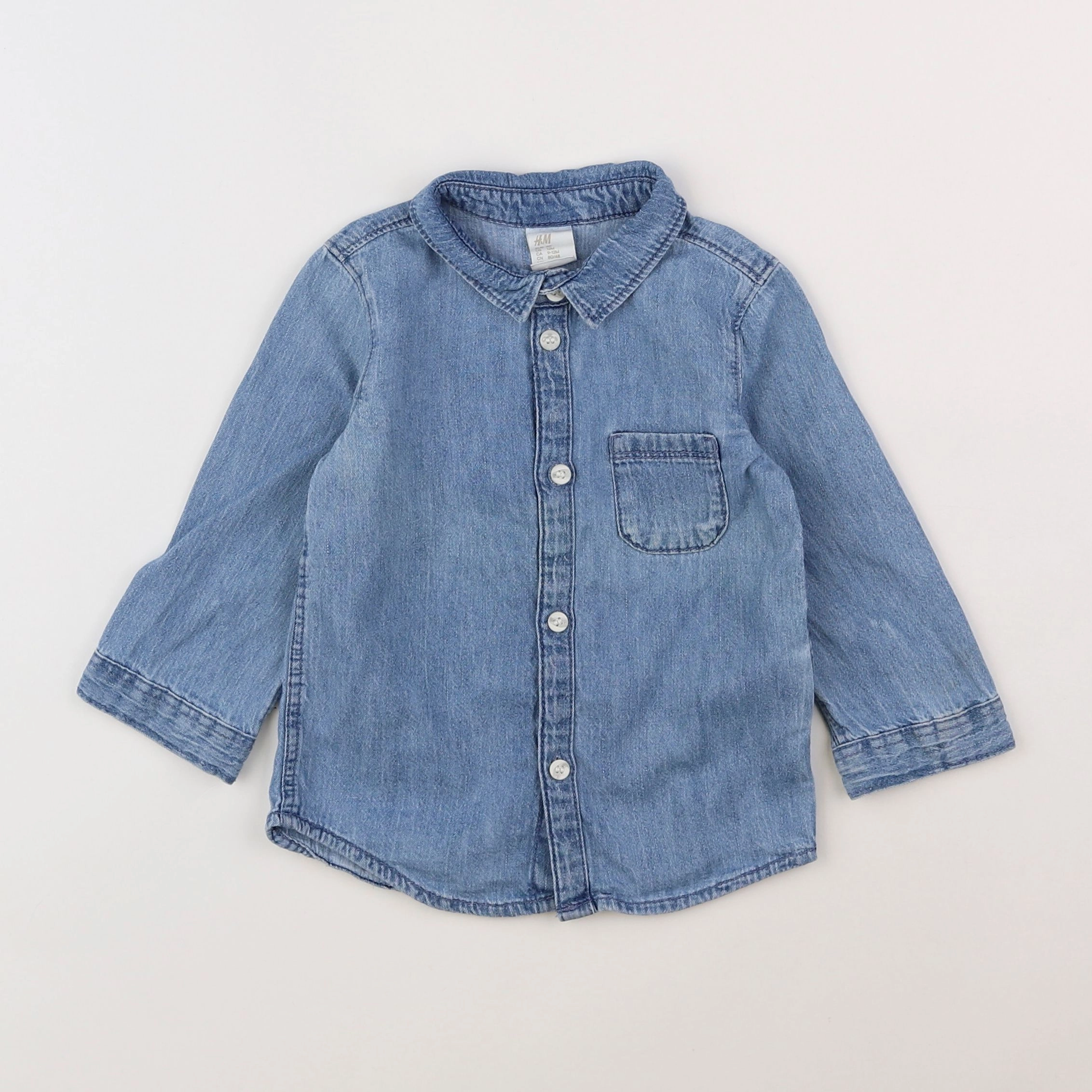 H&M - chemise bleu - 9/12 mois