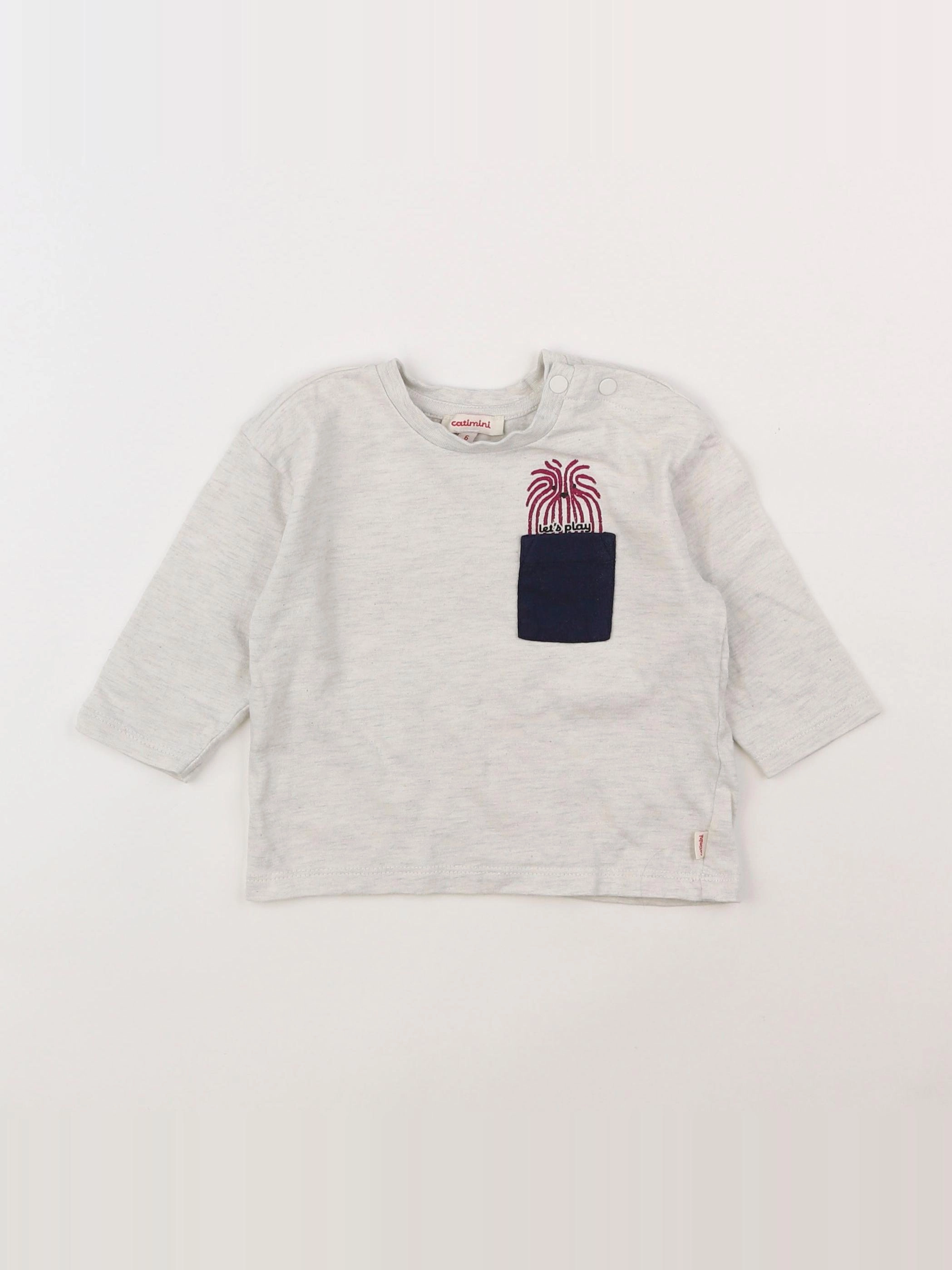 Catimini - tee-shirt gris - 6 mois