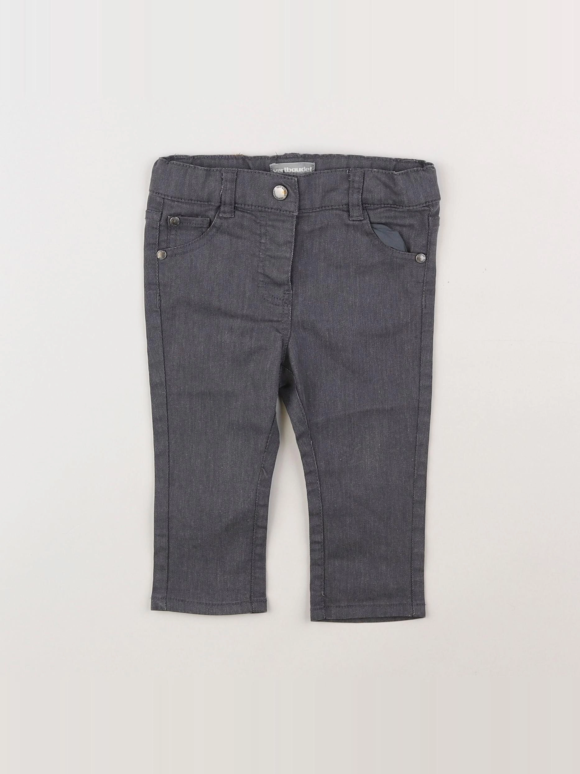 Vertbaudet - pantalon gris - 9 mois