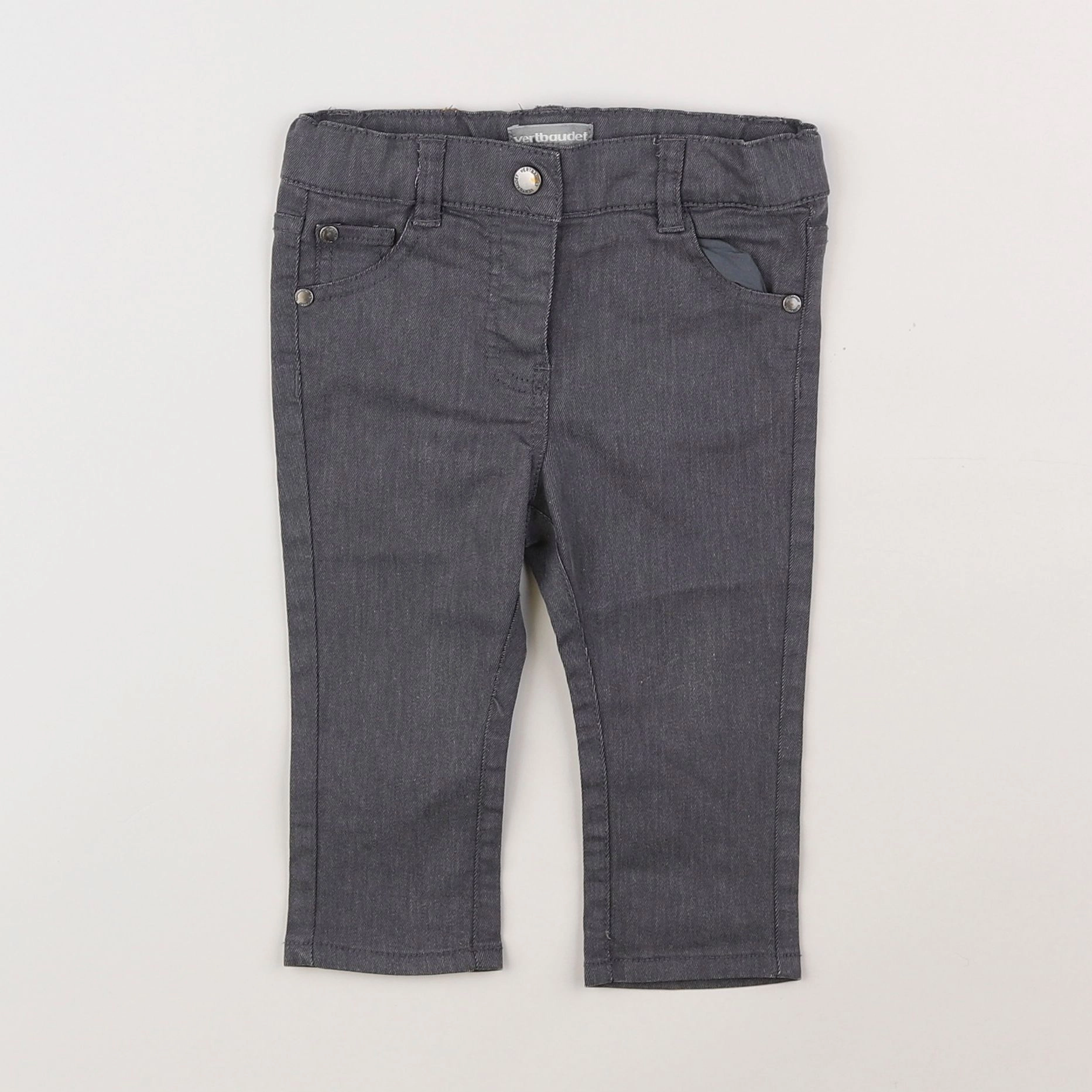Vertbaudet - pantalon gris - 9 mois