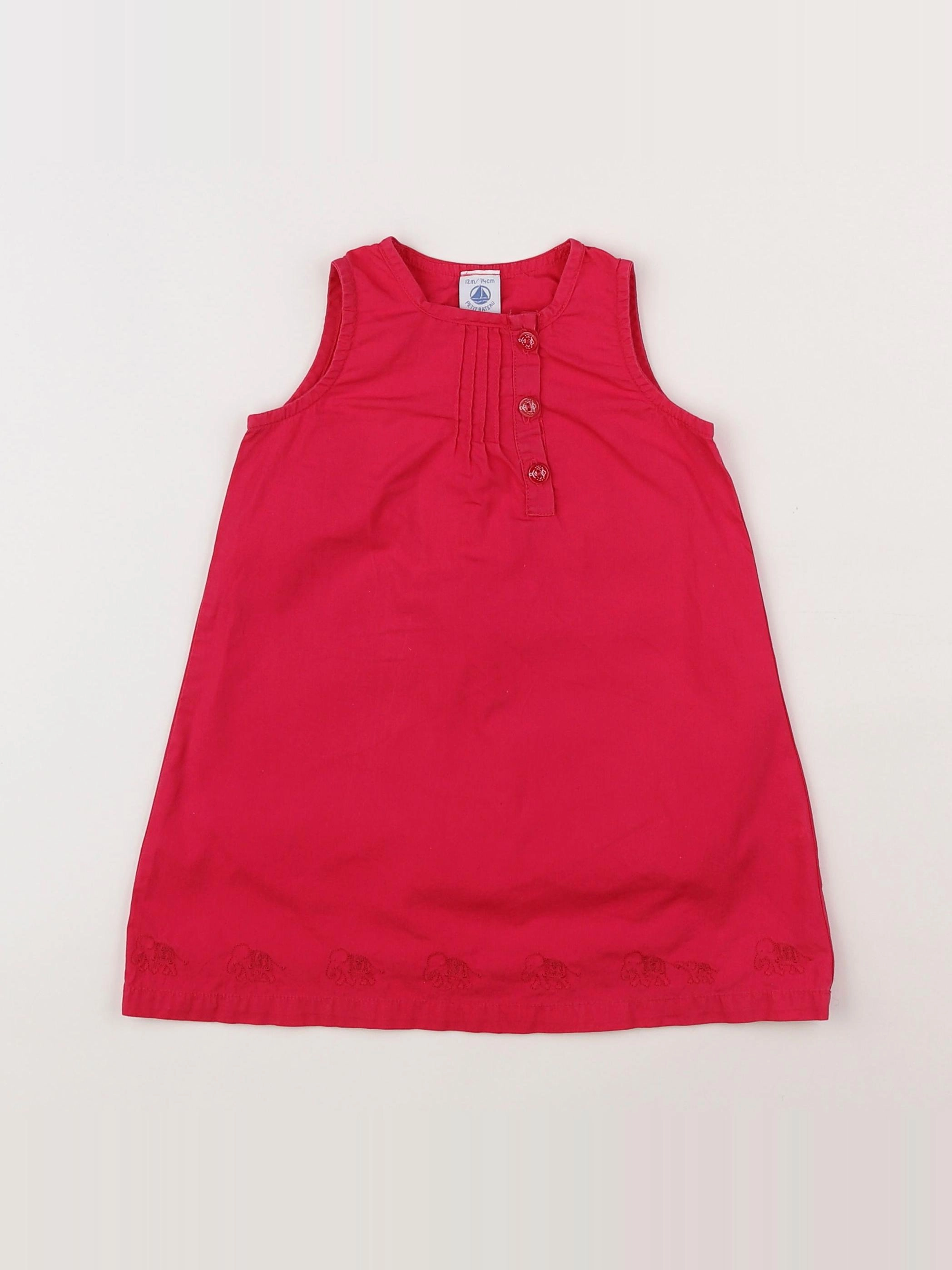 Petit Bateau - robe rose - 12 mois