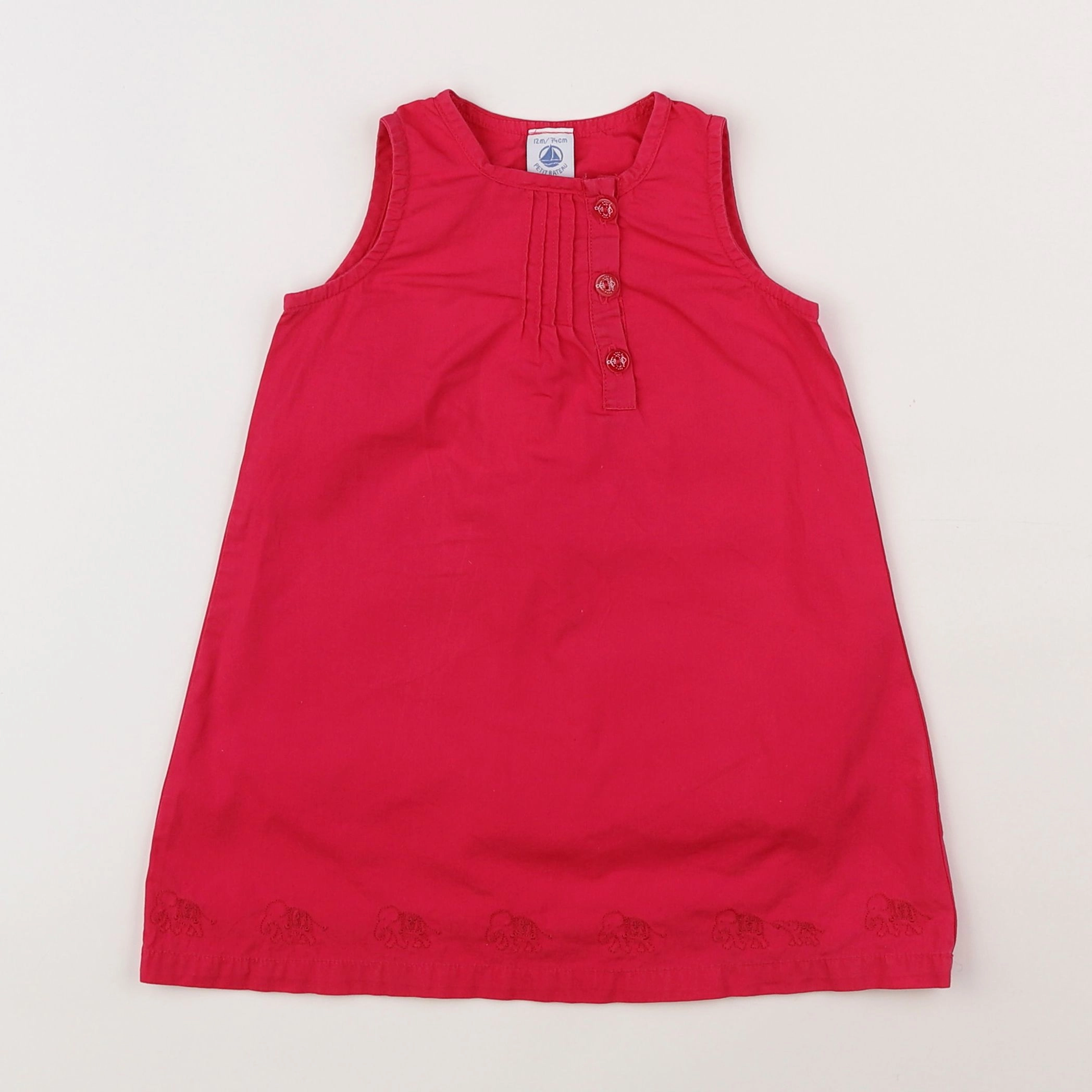 Petit Bateau - robe rose - 12 mois