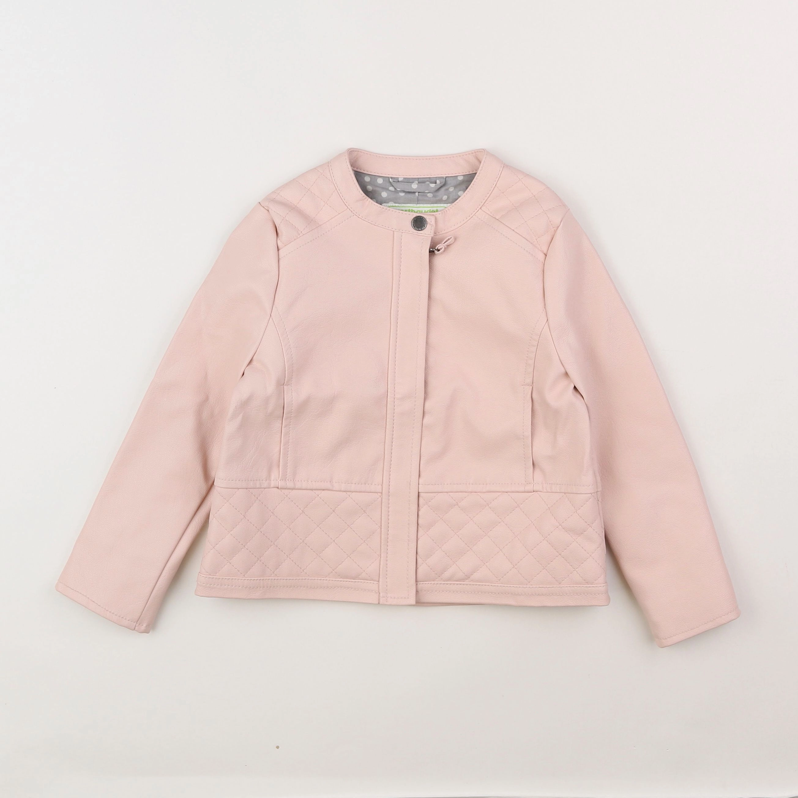 Vertbaudet - veste simili cuir rose - 4 ans