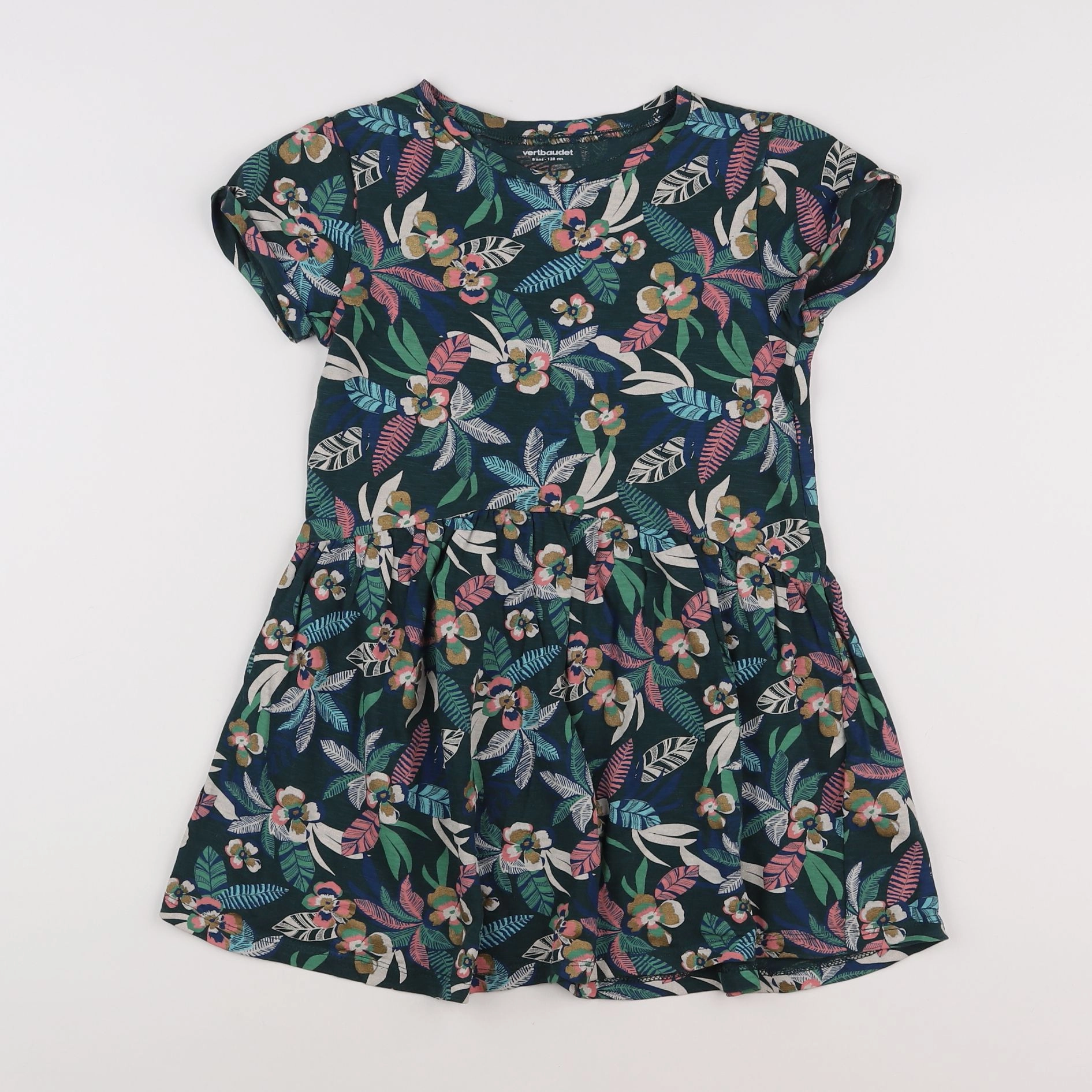 Vertbaudet - robe multicolore - 8 ans