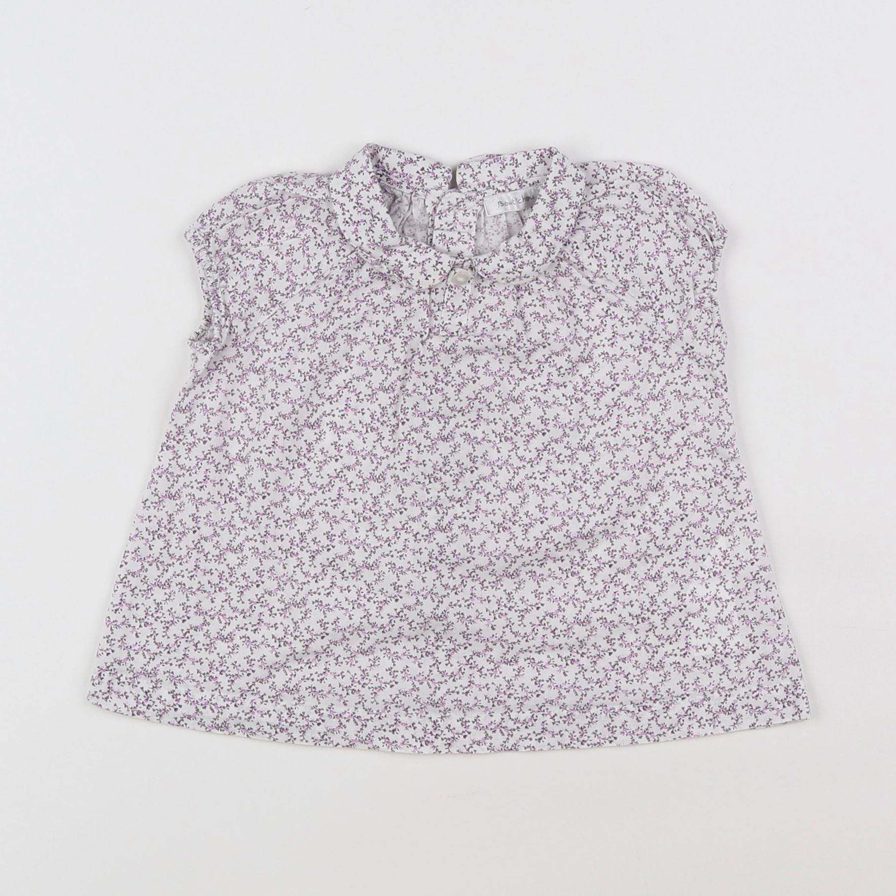 Boutchou - blouse blanc, violet - 12 mois