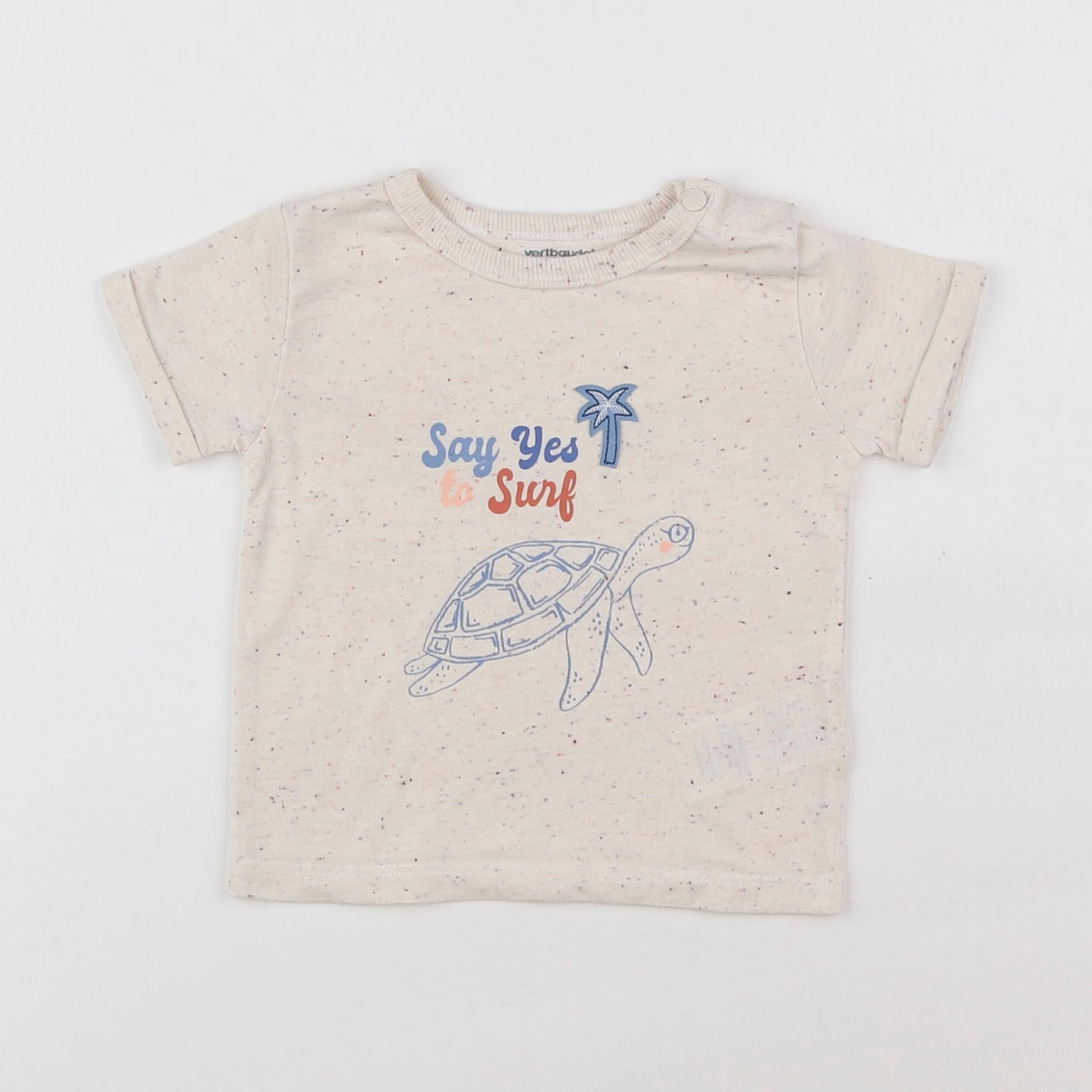 Vertbaudet - tee-shirt beige - 6 mois