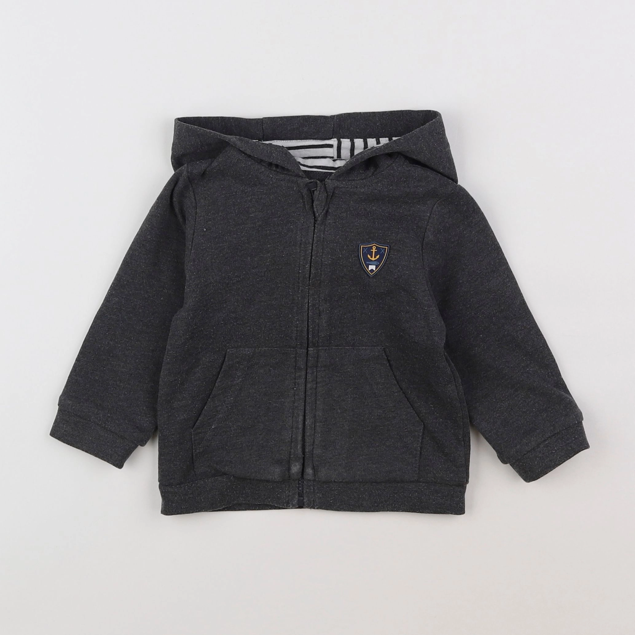 Vertbaudet - sweat gris - 12 mois