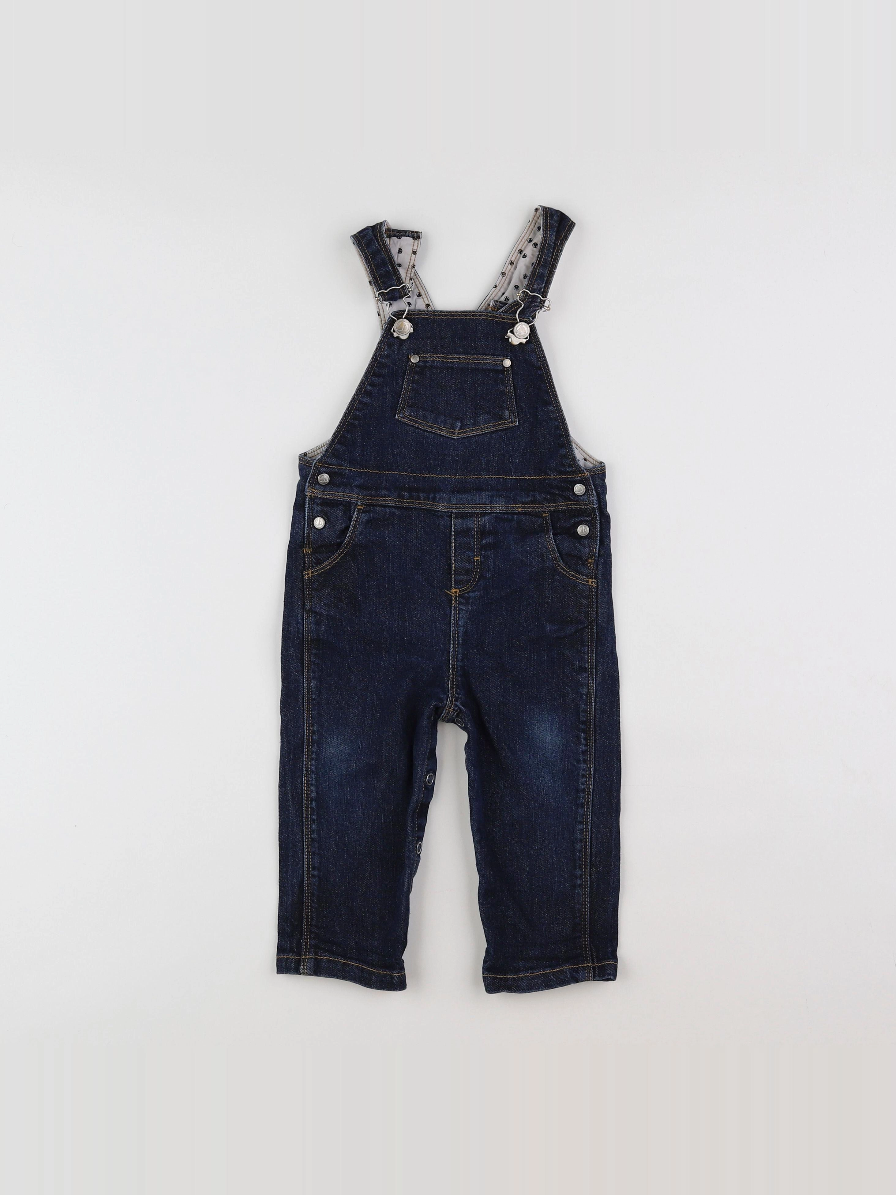Petit Bateau - salopette bleu - 12 mois